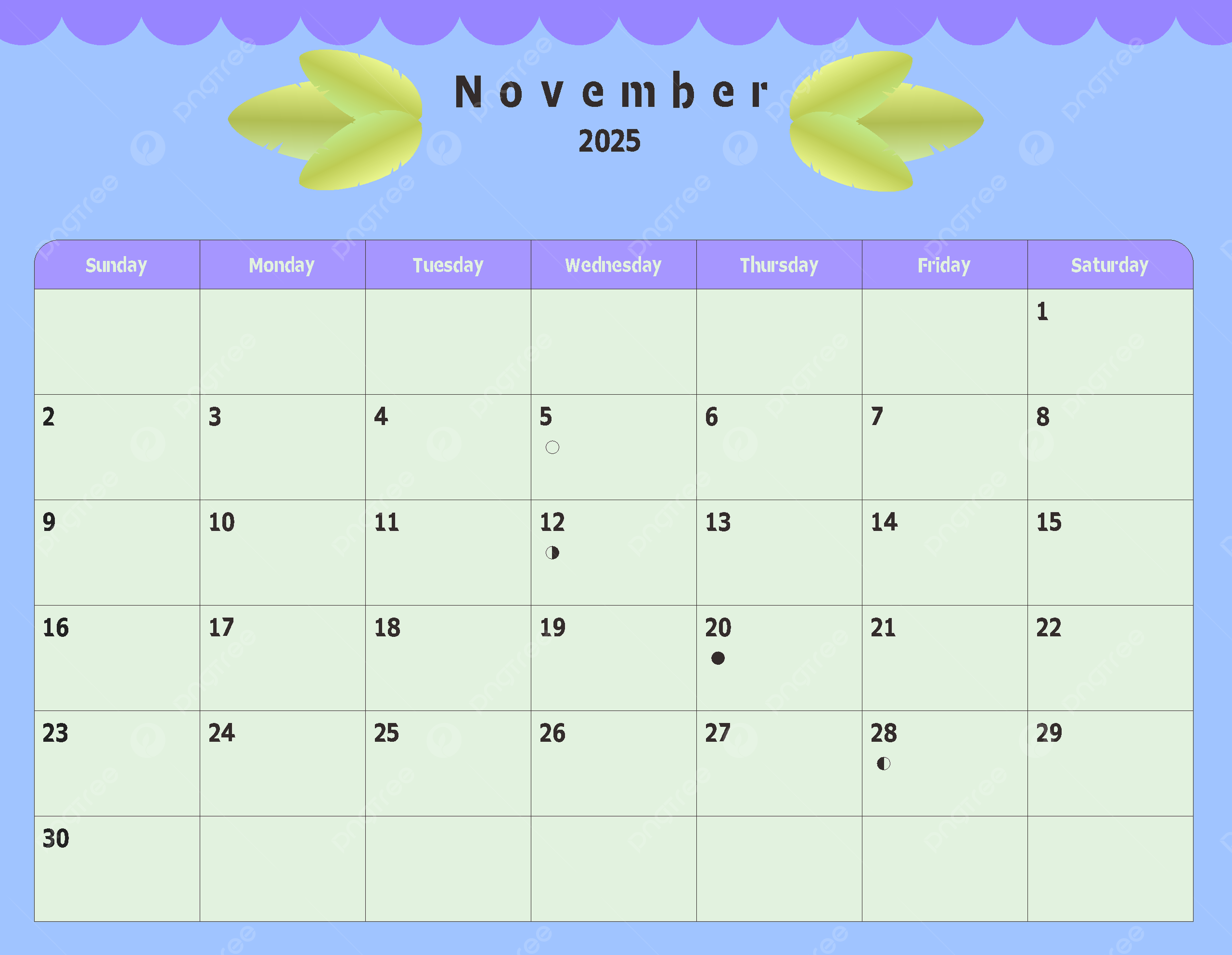 November 2025 Blank Printable Calendar