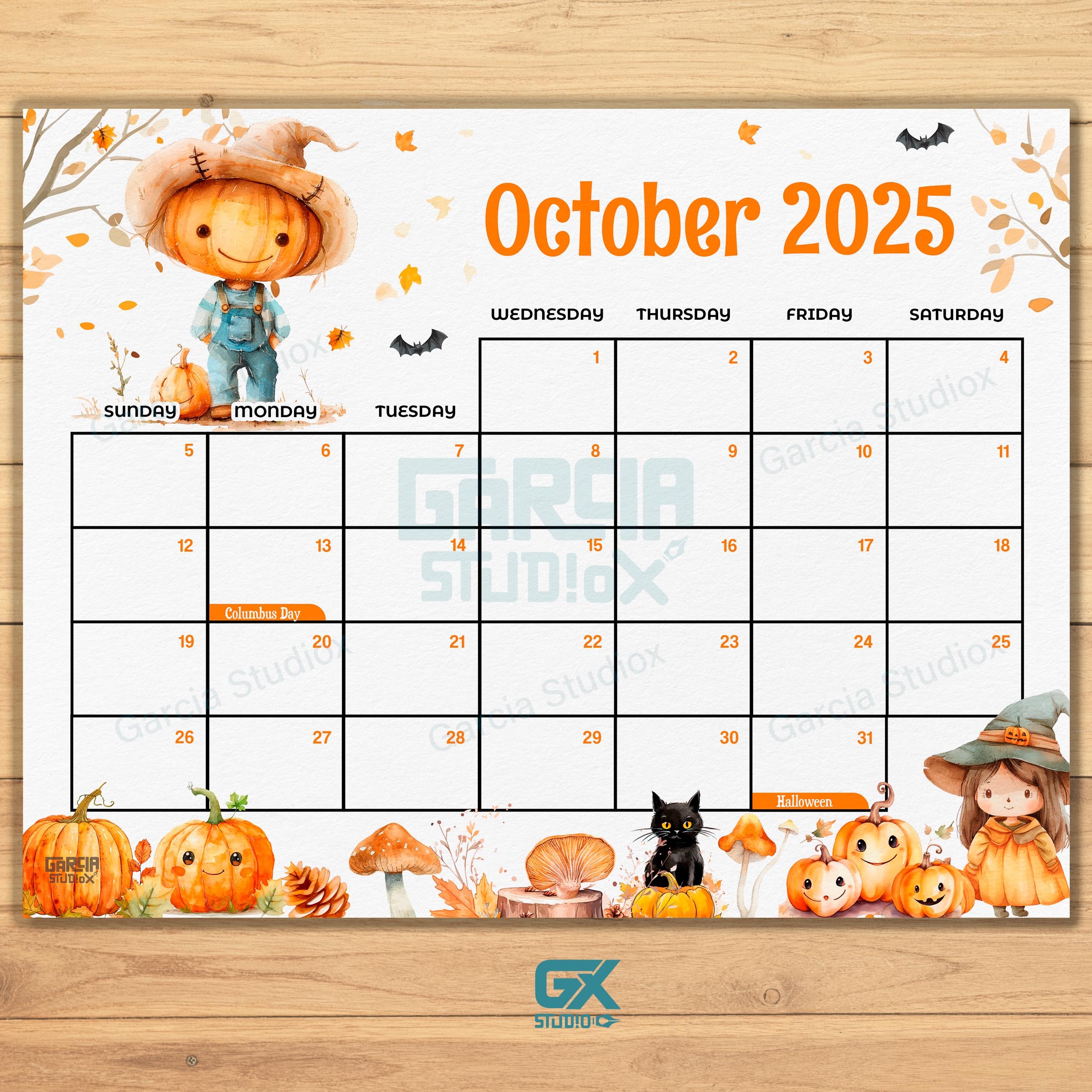 October 2025 Calendar Halloween Pumpkin Theme For Kids Printable Editable PDF Template Instant Download Monthly Planner Calendar 2025 Etsy Denmark