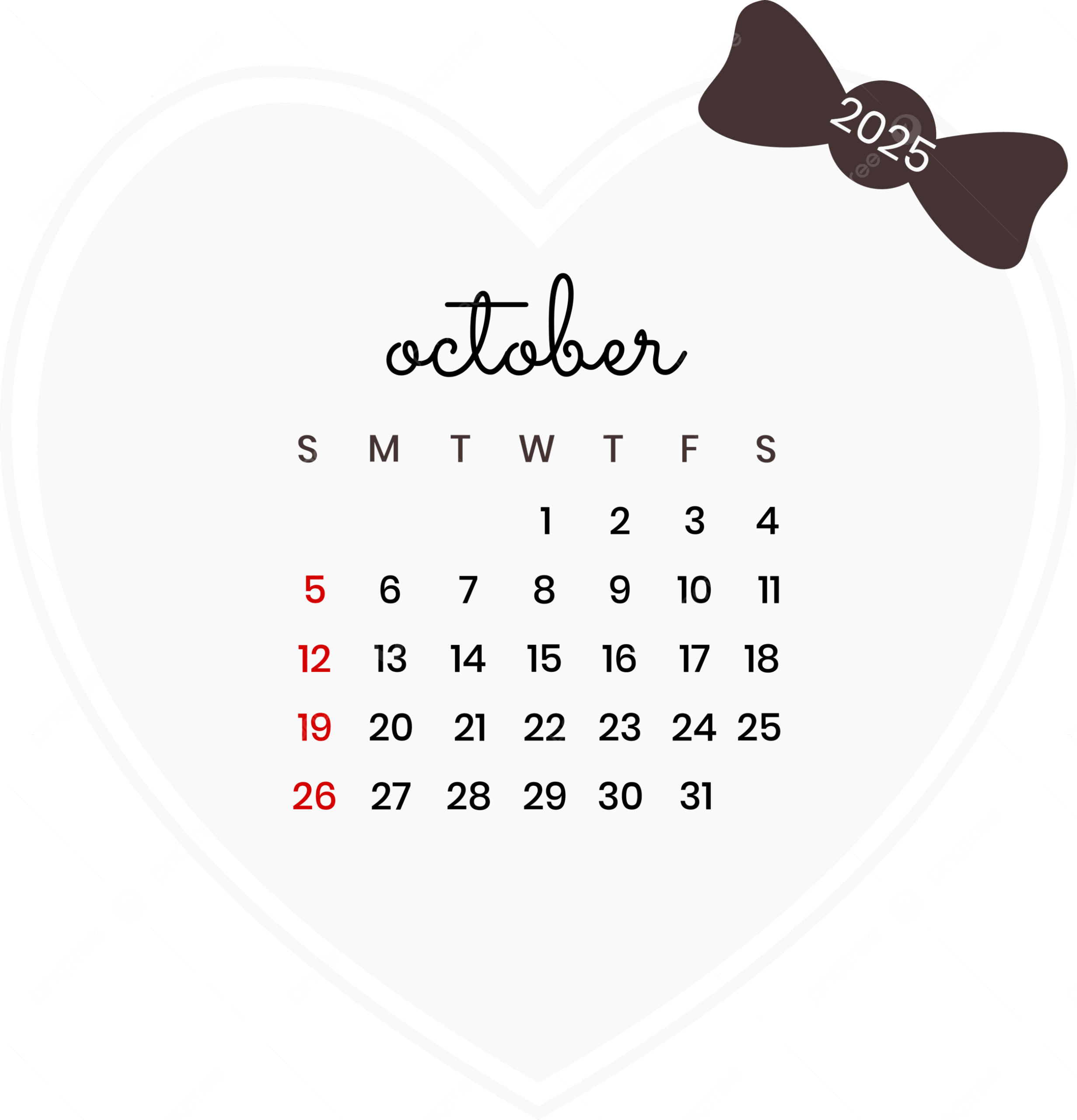 Free Blank October Calendar 2025