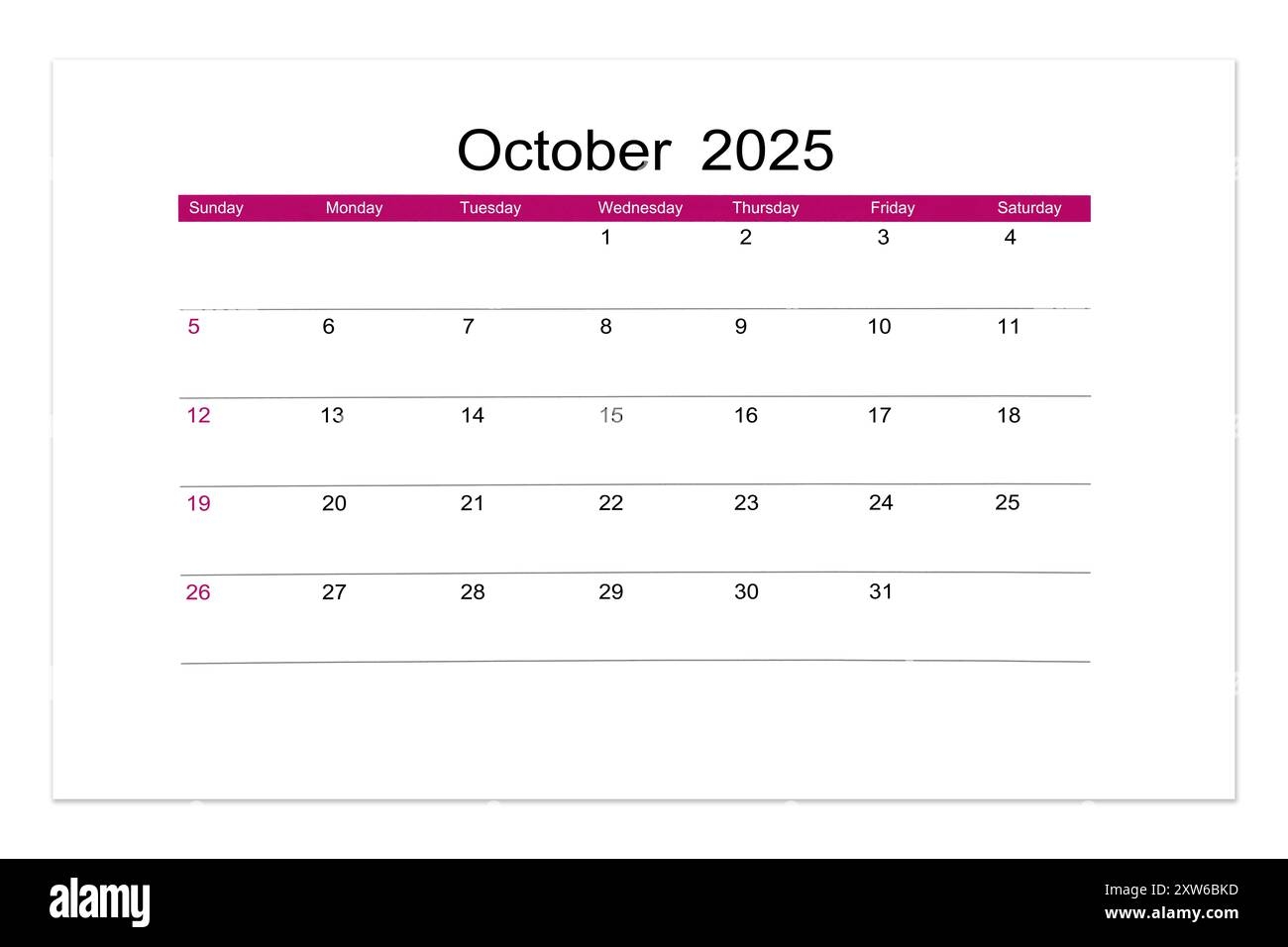 October 2025 Calendar Blank Calendar Pages October 2025 Calendar Blank Calendar Pages