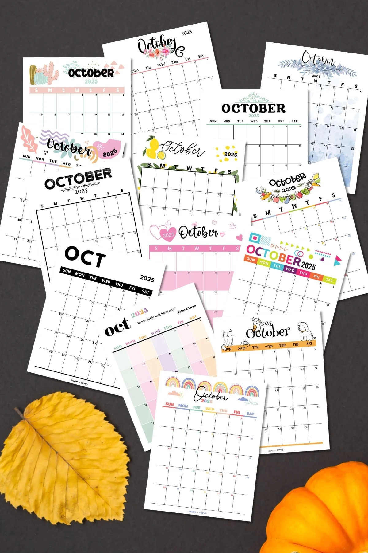October 2025 Calendar Templates 14 Free Printables Savor Savvy October 2025 Calendar Templates 14 Free Printables Savor Savvy