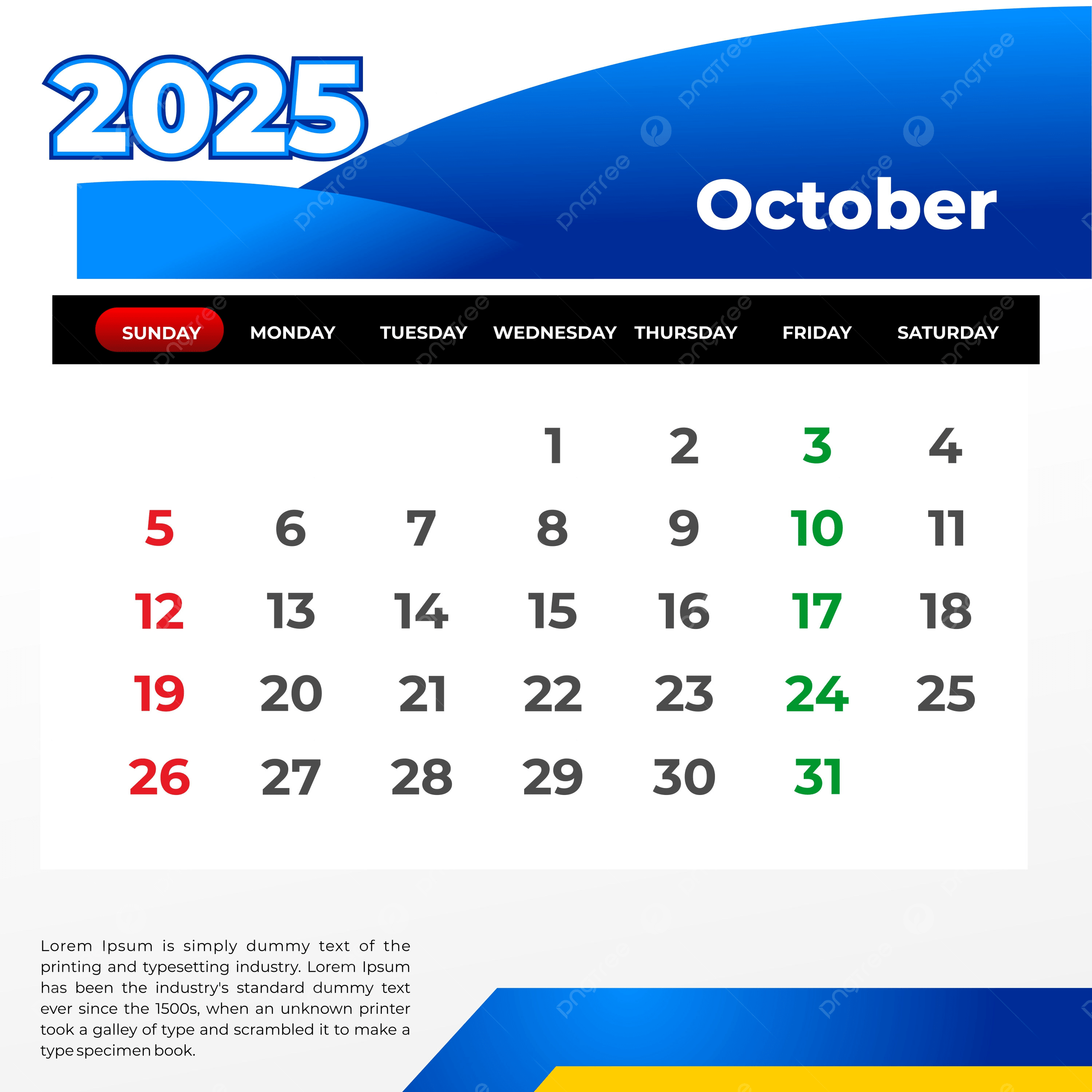 October 2025 Blank Calendar October 2025 Blank Calendar