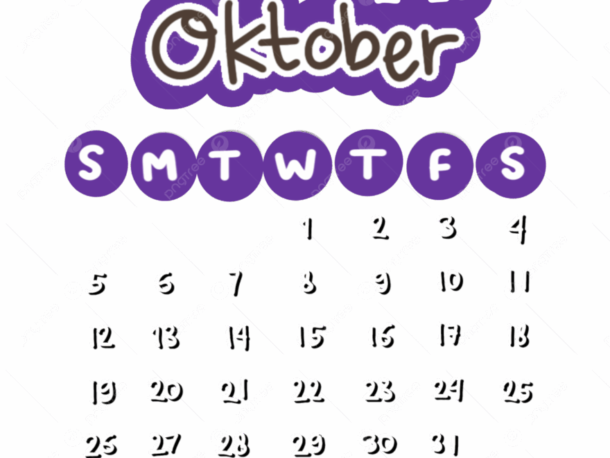 October 2025 Cute Calendar New Year Printable October 2025 2025 Calendar October Calendar PNG Transparent Clipart Image And PSD File For Free Download