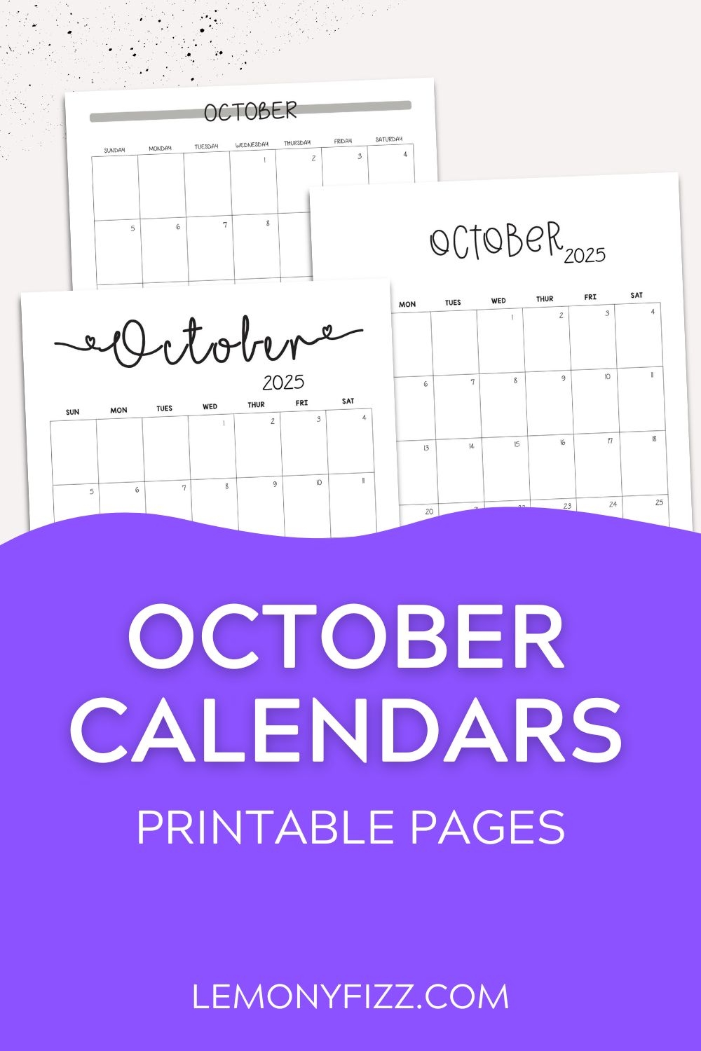 Blank October 2025 Calendar Template