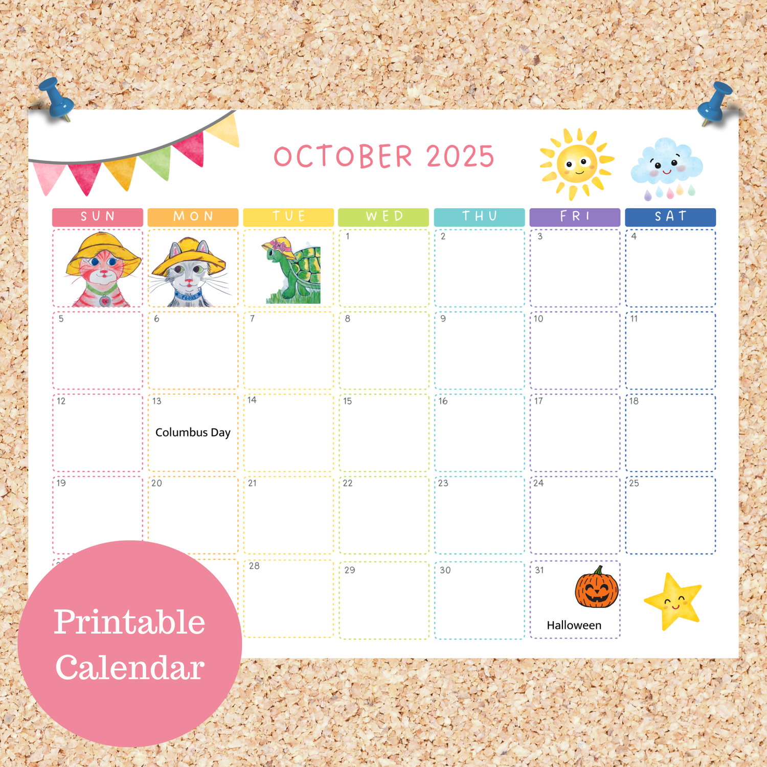 Foctober Blank Calendar 2025