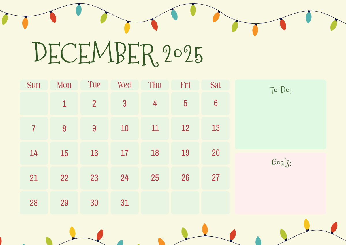 Page 2 Free December 2025 Calendar Templates Editable And Printable