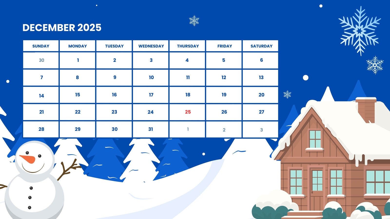 Page 3 Free Custom Printable Winter Calendar Templates Canva