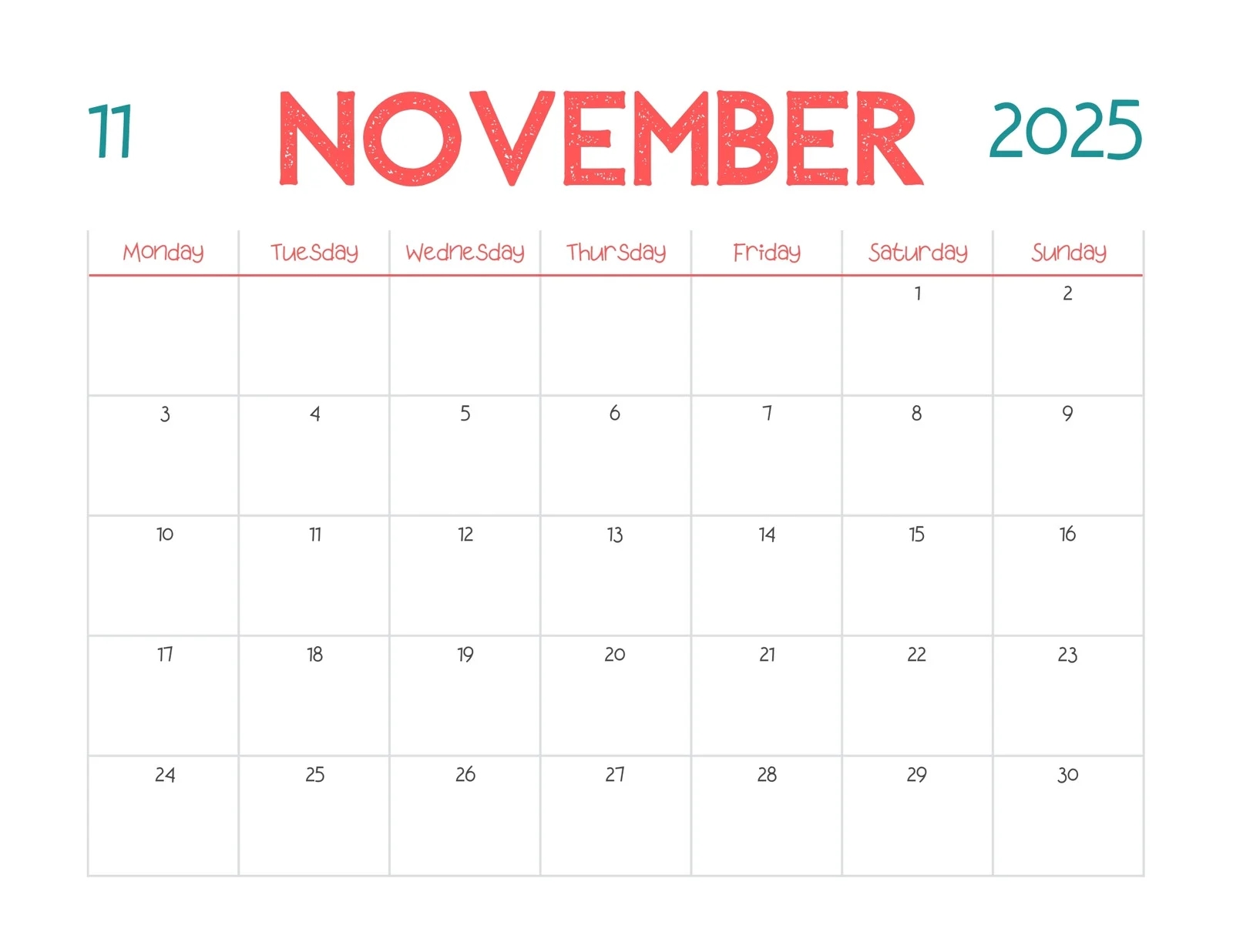 Page 4 Free Printable Customizable Monthly Calendar Templates Canva