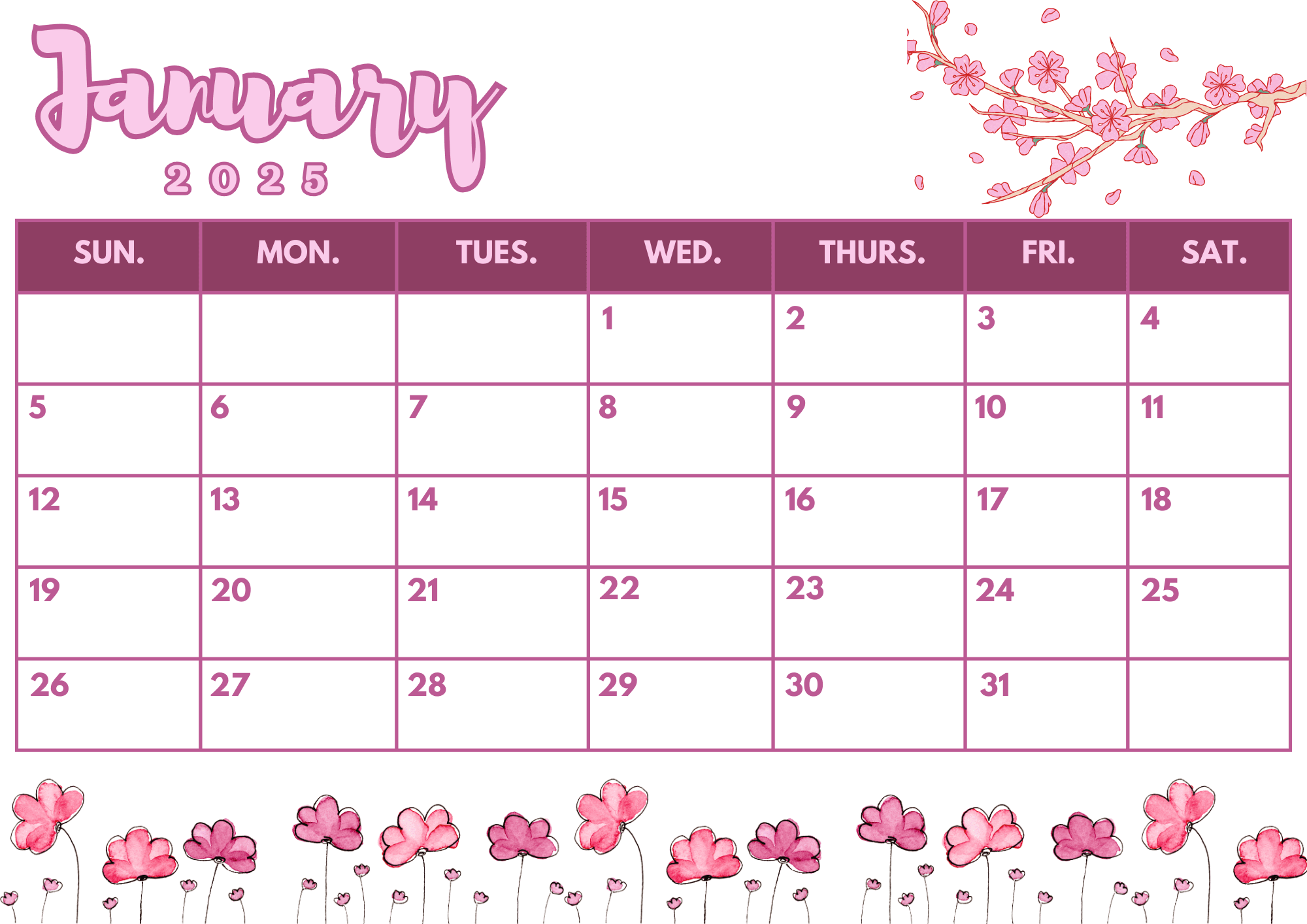 Pink Calendar 2025 By Kashecrafts Raket PH