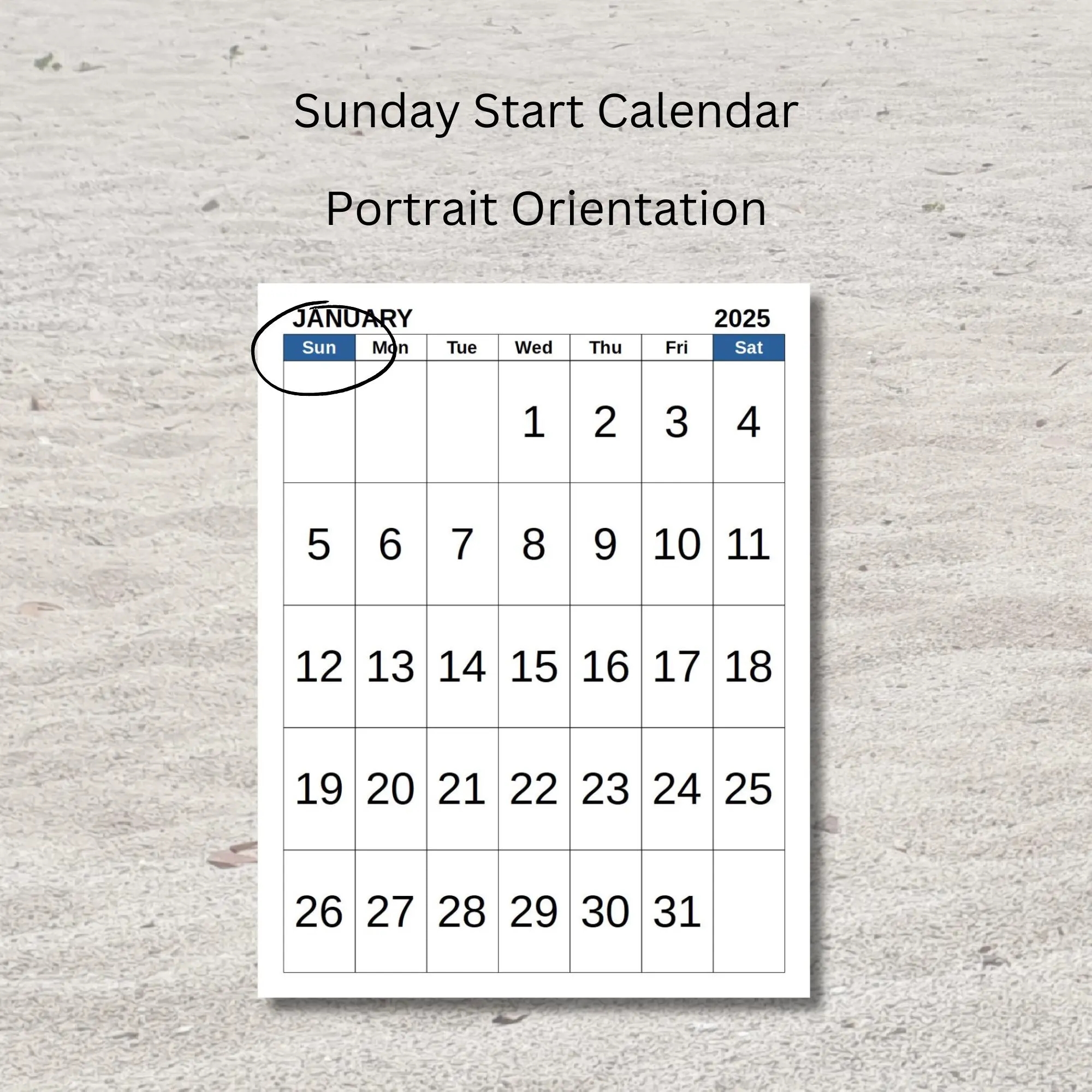 30 Day Blank Calendar 2025