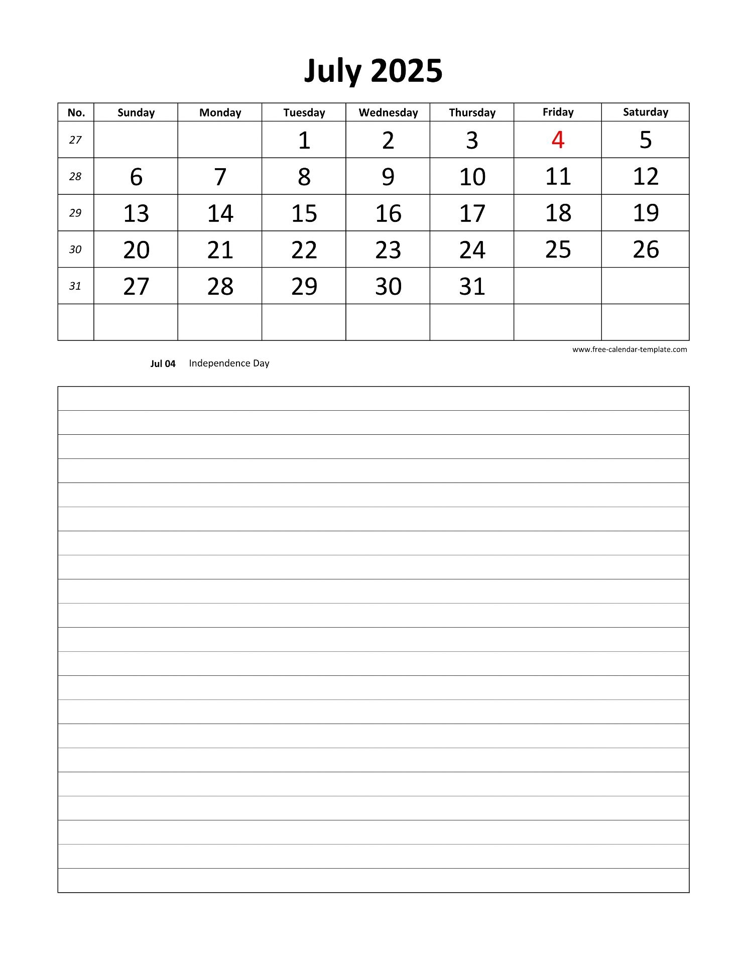 2025 Blank Calendar Months