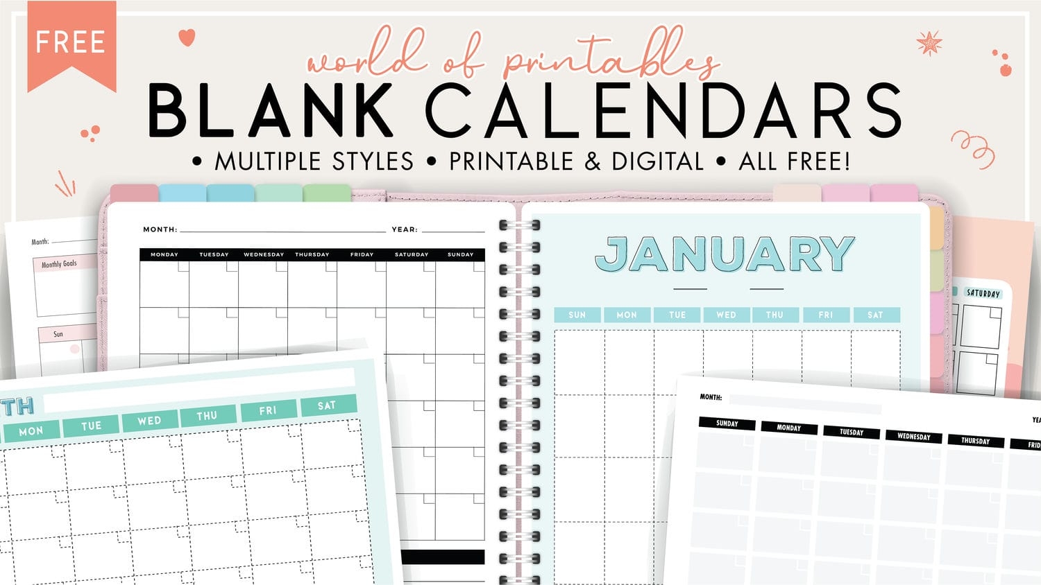 Empty Blank Printable Calendar 2025