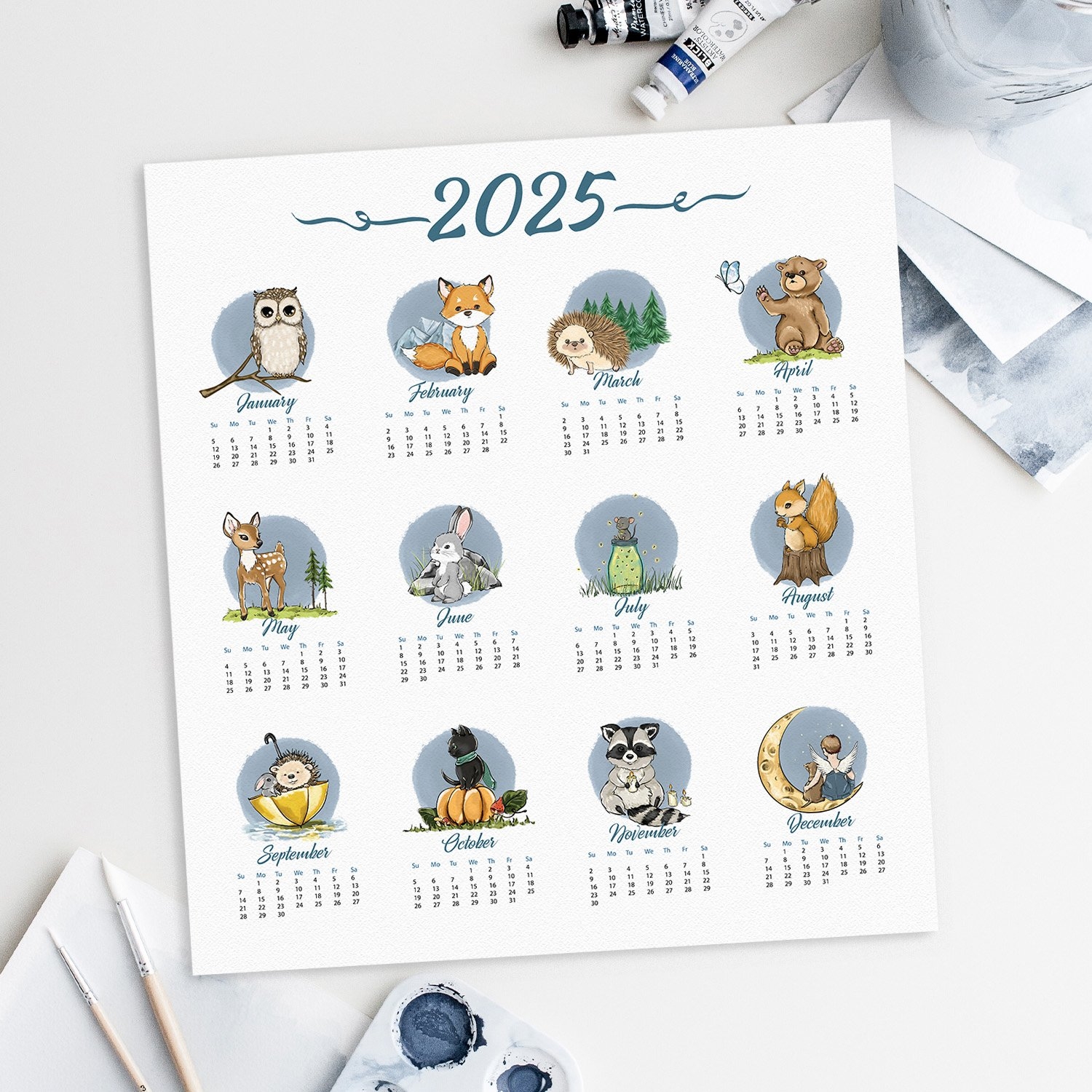 Printable Calendar 2025 Monthly Pages Desk Planner Calendar Printable Calendar 2025 Monthly Pages Desk Planner Calendar