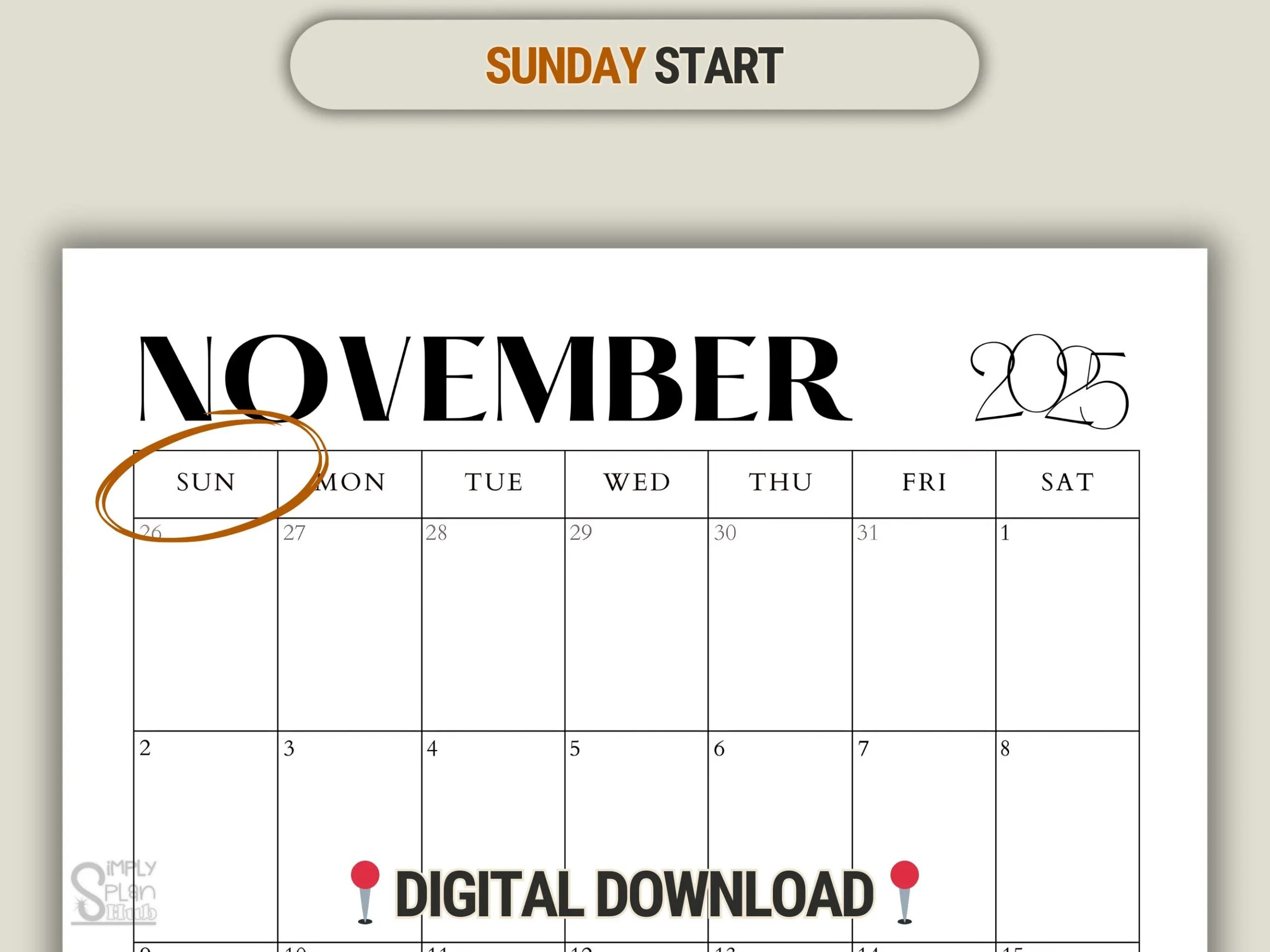 Printable Calendar 2025 Monthly Planner For 2025 Letter And A4 Size Portrait Monday Sunday Start Simple Minimalist Instant Download PDF Etsy