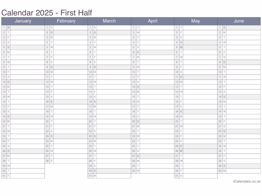 Printable Calendar 2025 PDF Or Excel