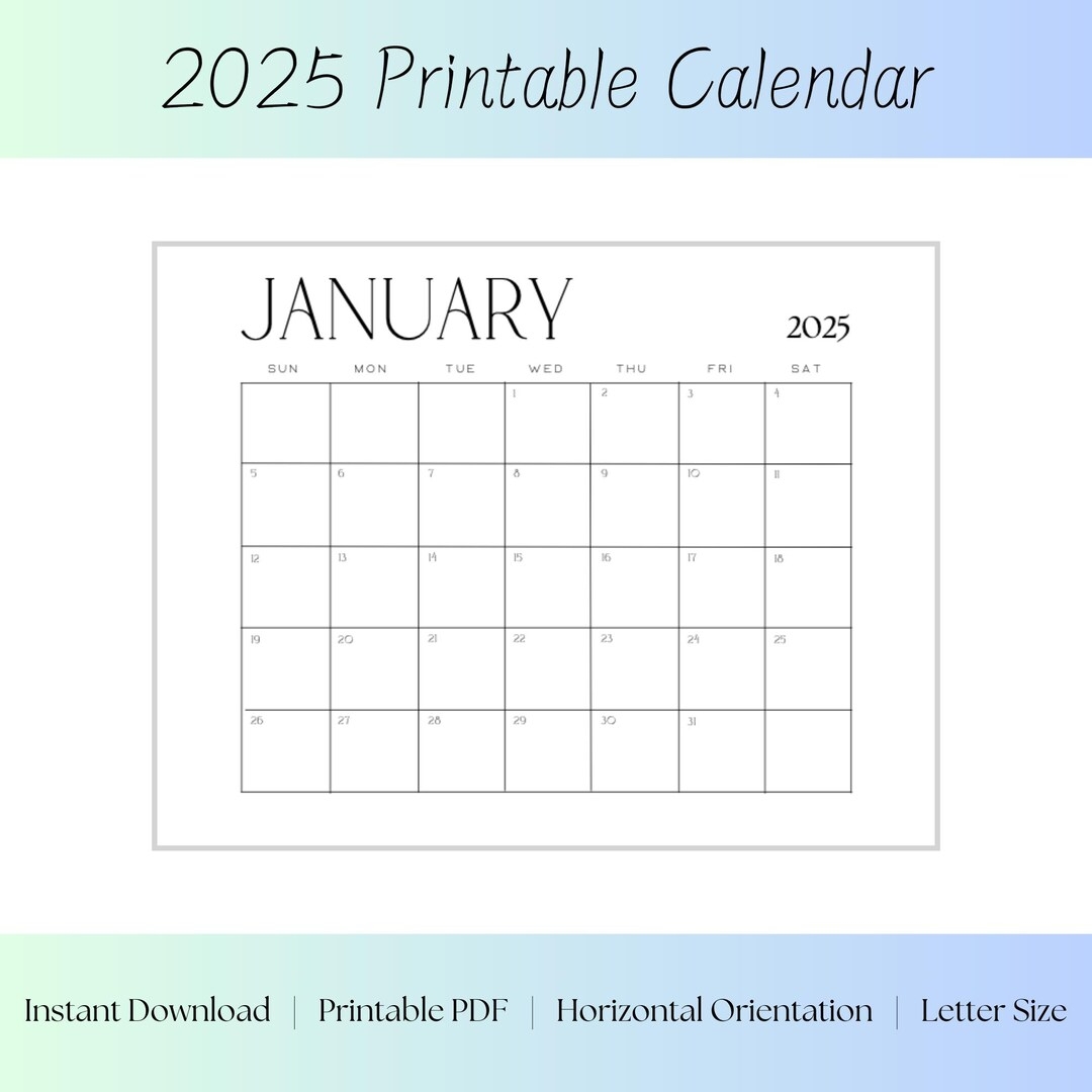 2025 Blank Printable Calendars