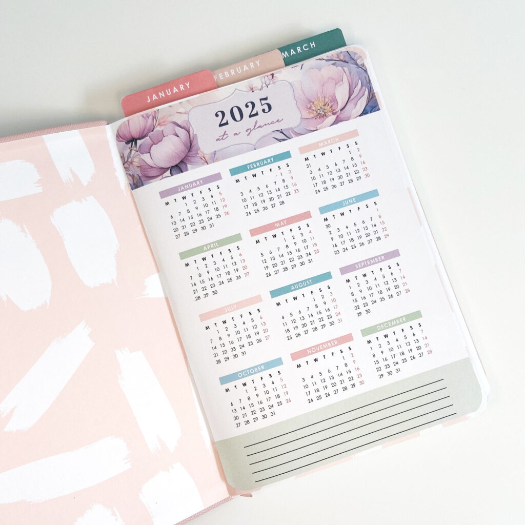 Blank Yearly 2025 Calendar