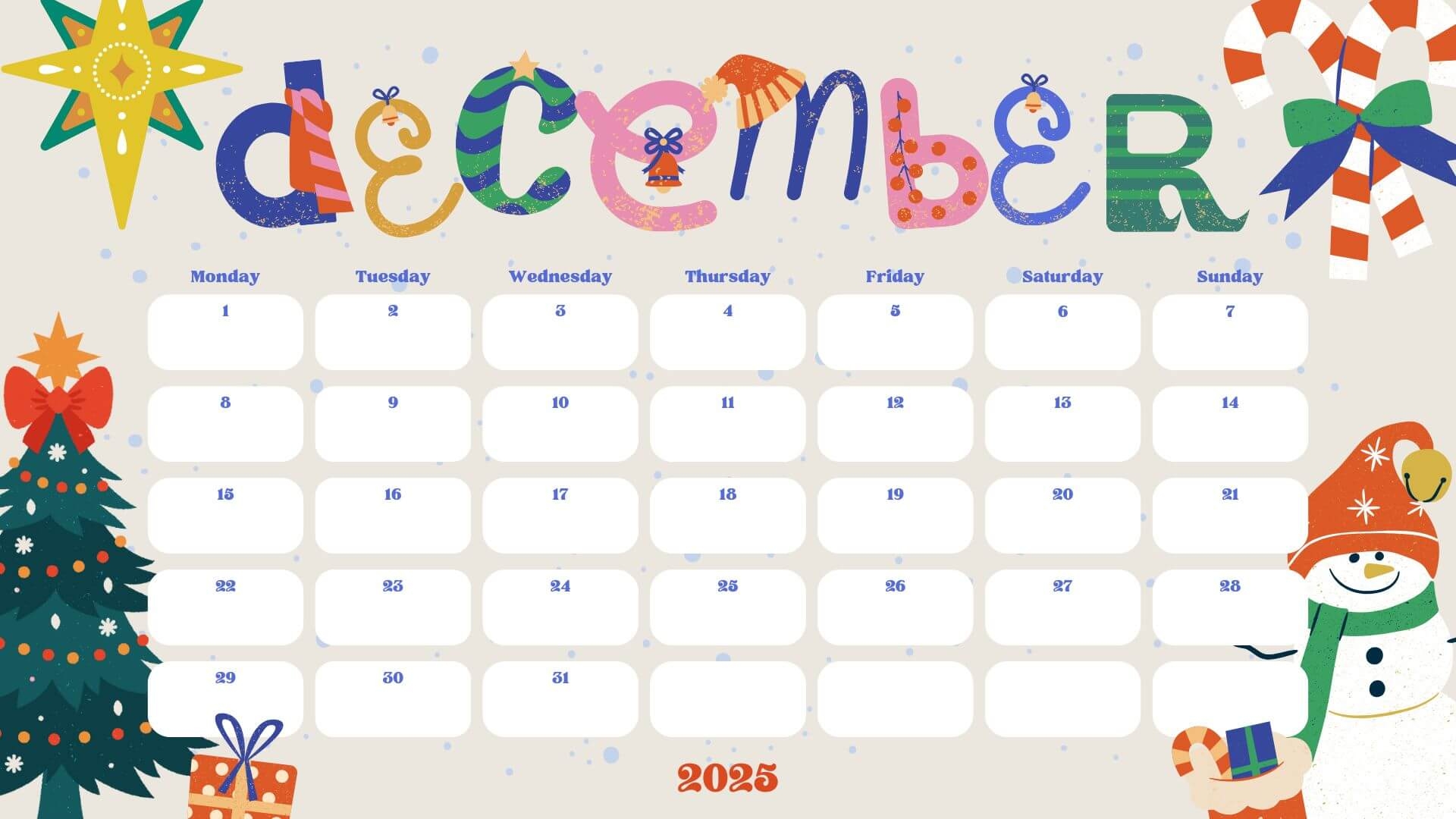 Printable December 2025 Calendar With U S Holidays More 
