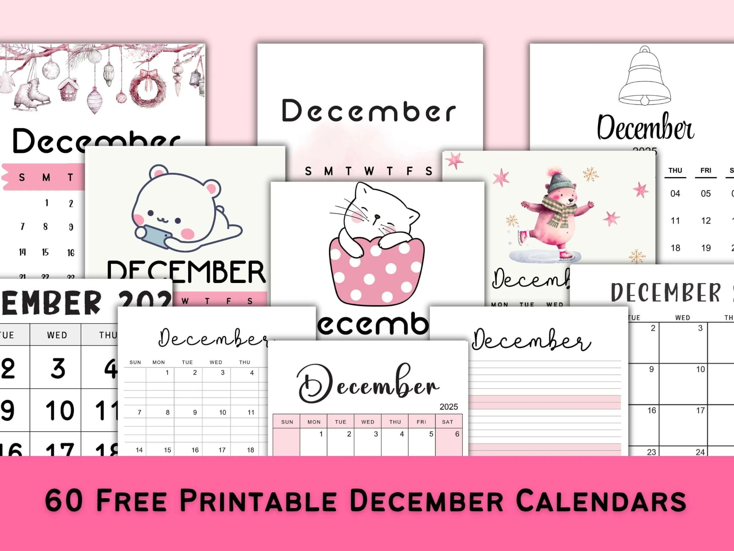 Printable December 2025 Calendars Free Pdf CalendarKart