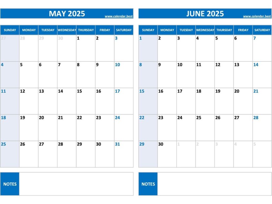 Printable May And June 2025 Calendar Free PDF JPG Downloads