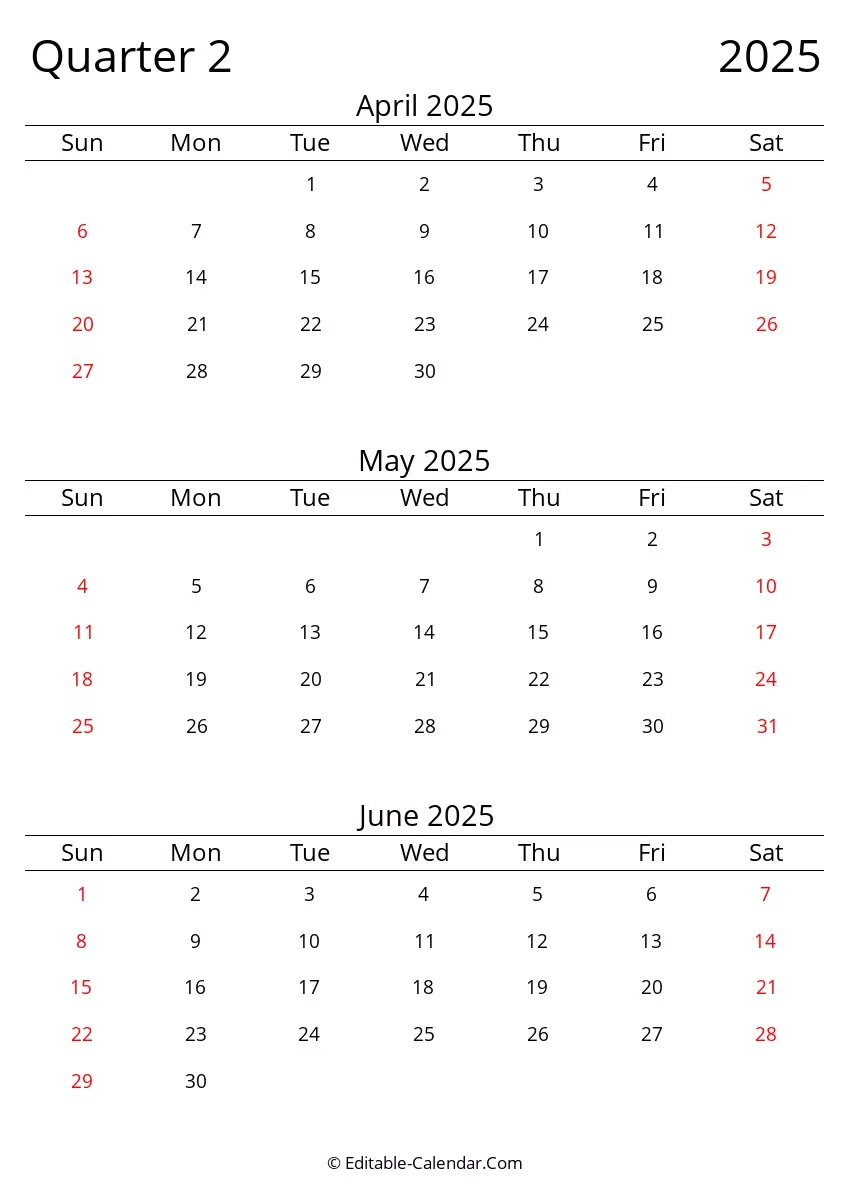 Blank Calendar 2025 Quarterly Blank Calendar 2025 Quarterly