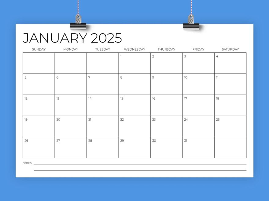 SALE 2025 11x17 Calendar Template INSTANT DOWNLOAD Thin Sans Serif Type Monthly Printable Minimal Desk Or Wall Calender Print Ready Etsy