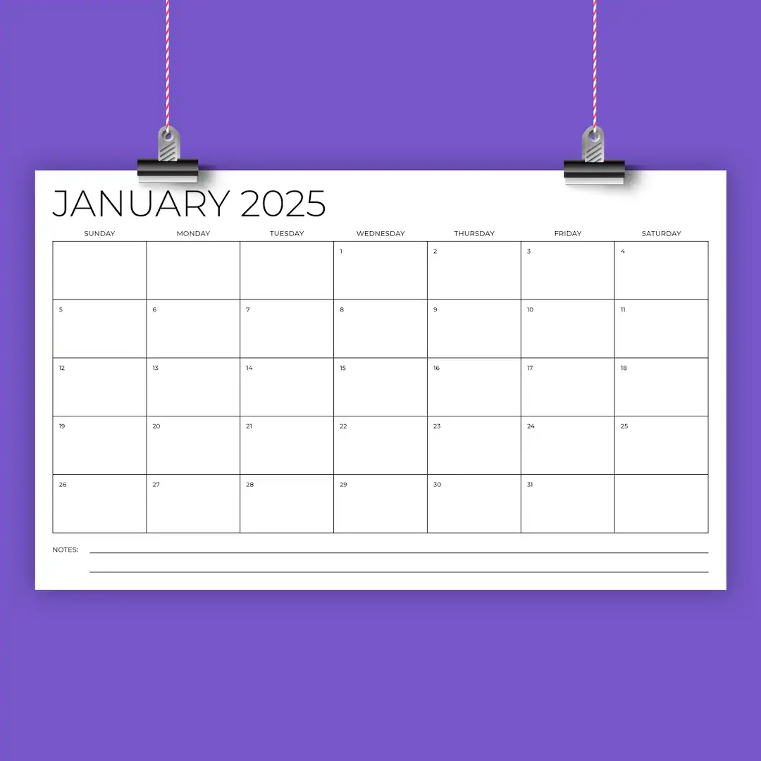 SALE 2025 8 5 X 14 Inch Calendar Template INSTANT DOWNLOAD Legal Size Modern Thin Sans Serif Type Monthly Printable Blank Print Ready Etsy