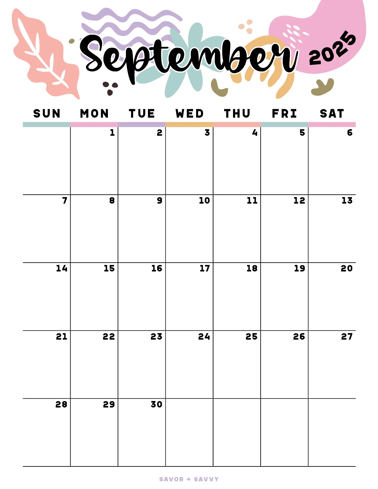Blank Calendar 2025 Color In Fantasy