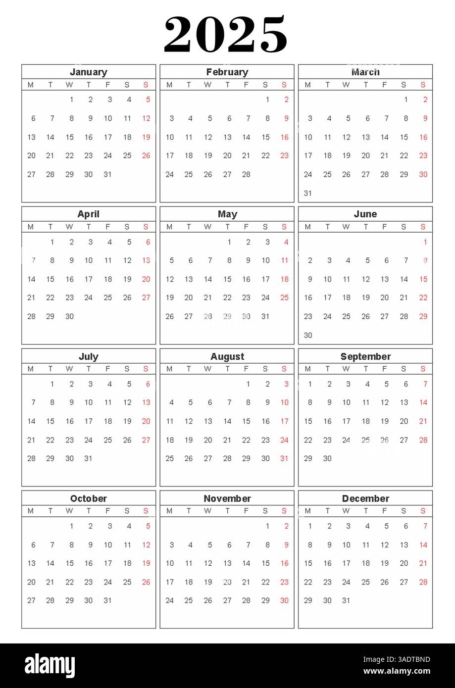 Blank Calendar Grid Mini Calendar 2025