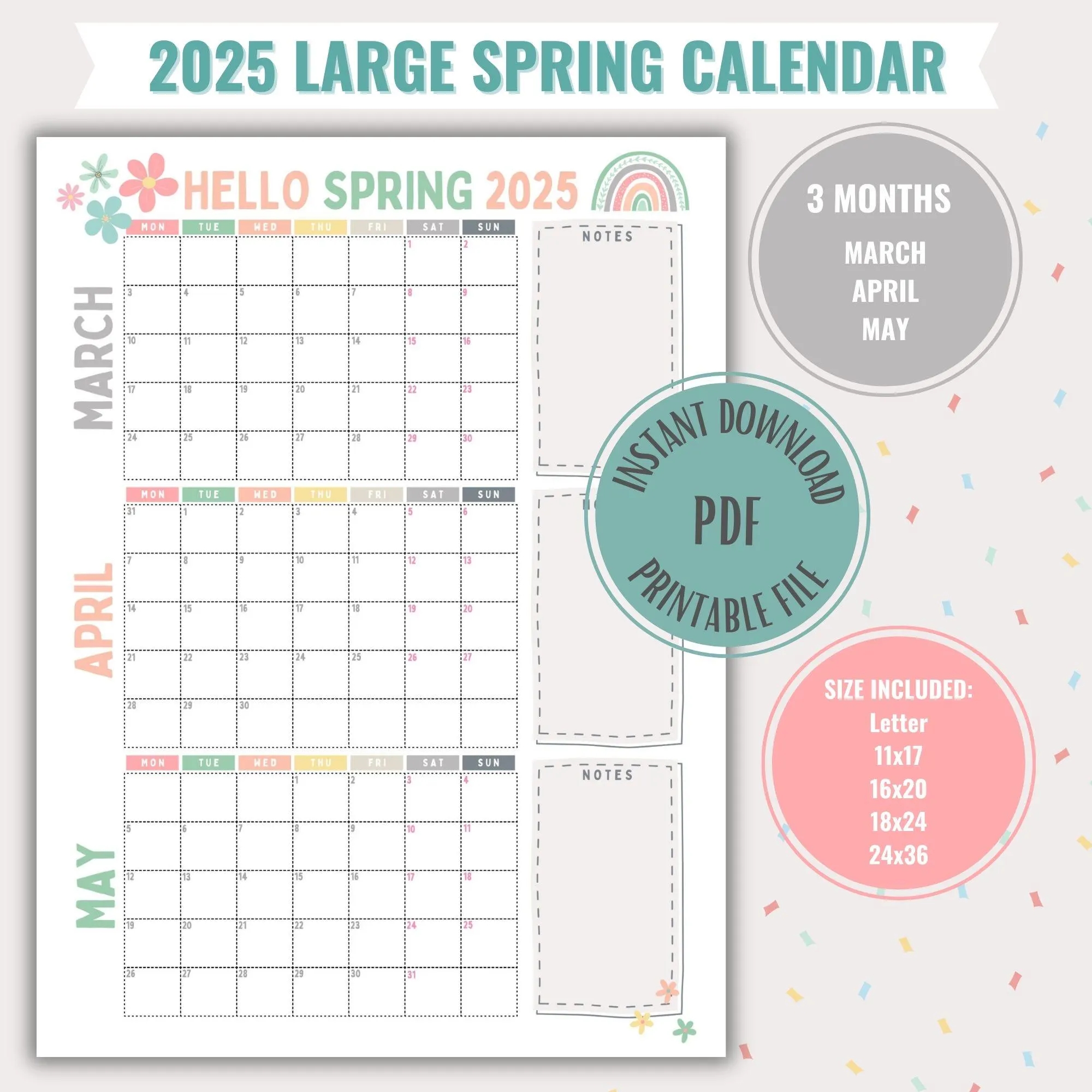 Spring Calendar Large Planner Digital Spring Planner Printable Digital Download Family Planner Large Spring Calendar Digital Planner For Kid Etsy Spring Calendar Large Planner Digital Spring Planner Printable Digital Download Family Planner Large Spring Calendar Digital Planner For Kid Etsy