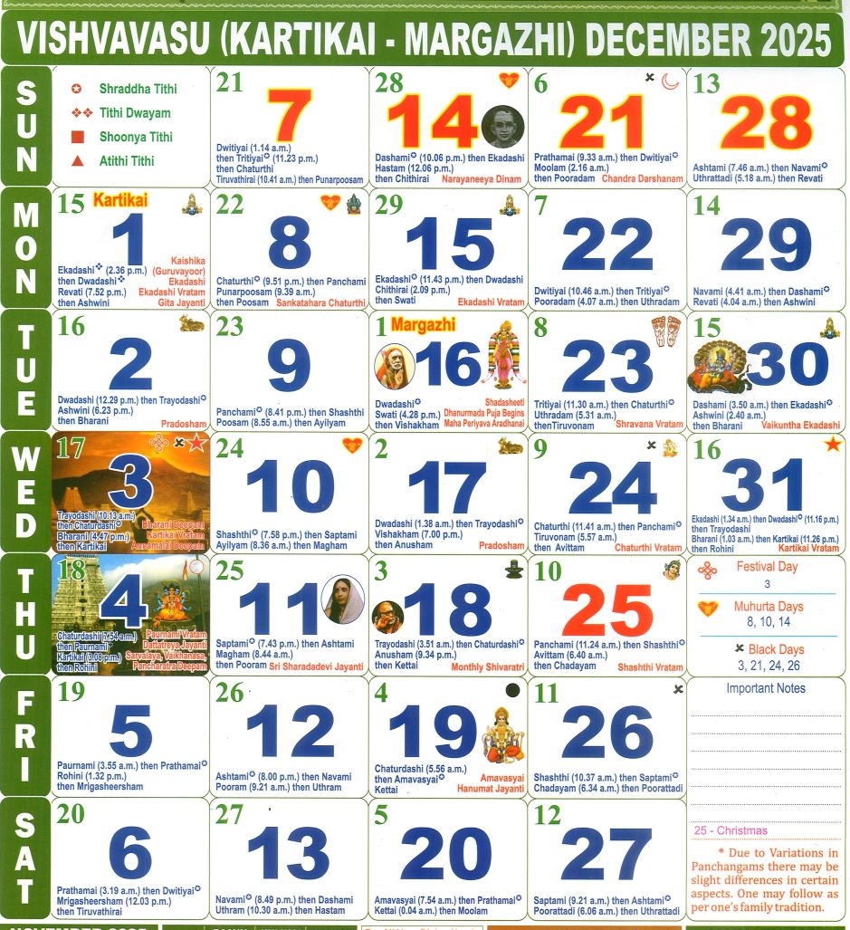 Tamil Calendar December Month 2025 Tamil Calendar December Month 2025