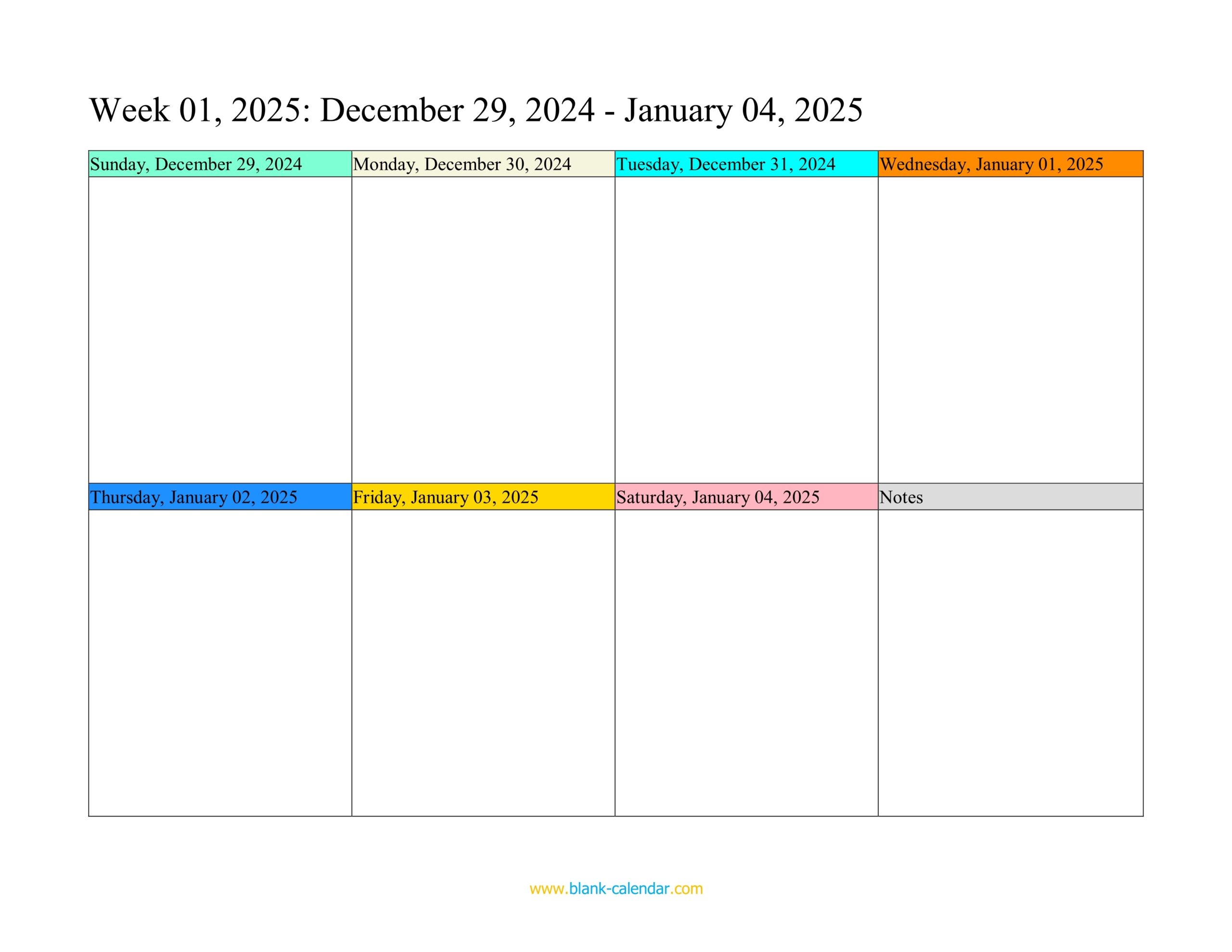 2025 Blank Calendar 01