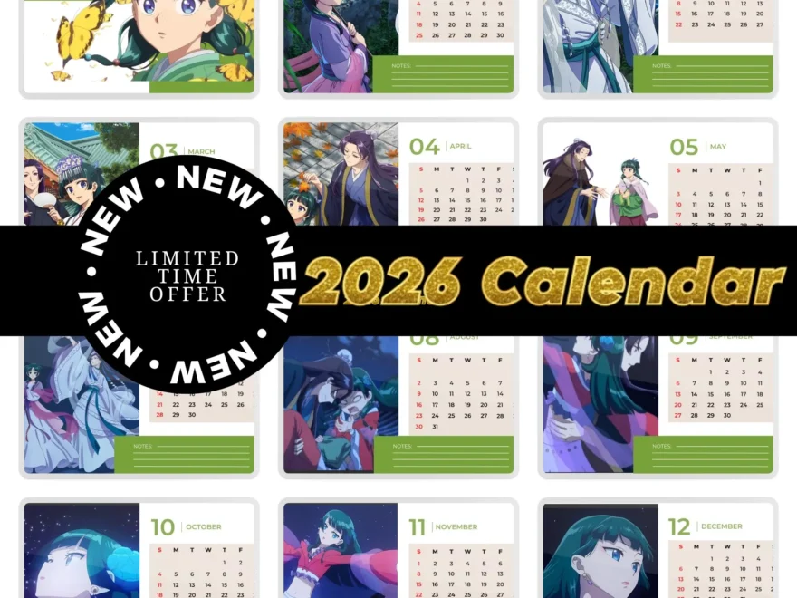2026 Anime Calendar PDF Instant Download Cute Illustrated Printable Wall Calendar For Business Resell Or Personal Use A4 Size Landscape Etsy