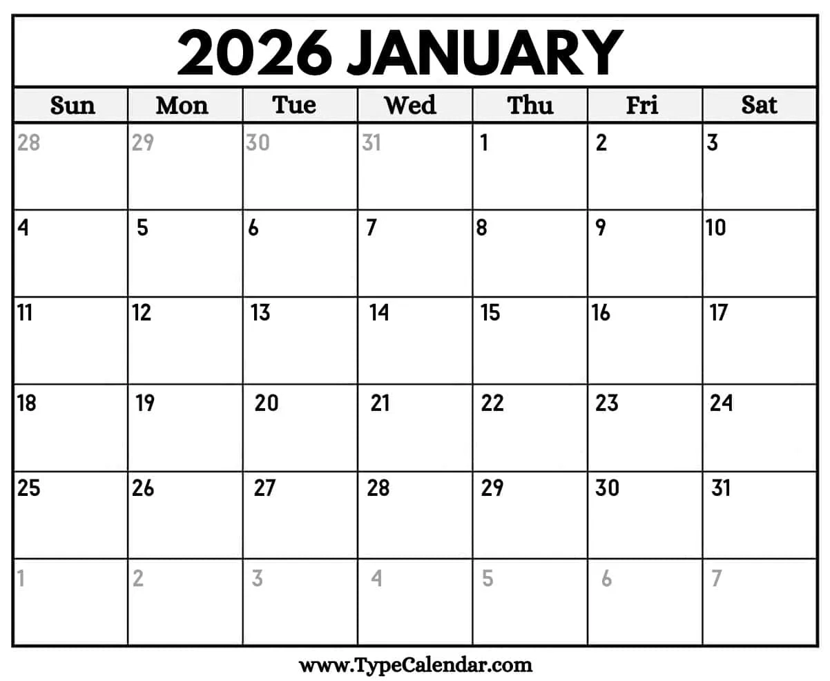 2026 Calendar Free Printable Calendar With Holidays 2026 Calendar Free Printable Calendar With Holidays