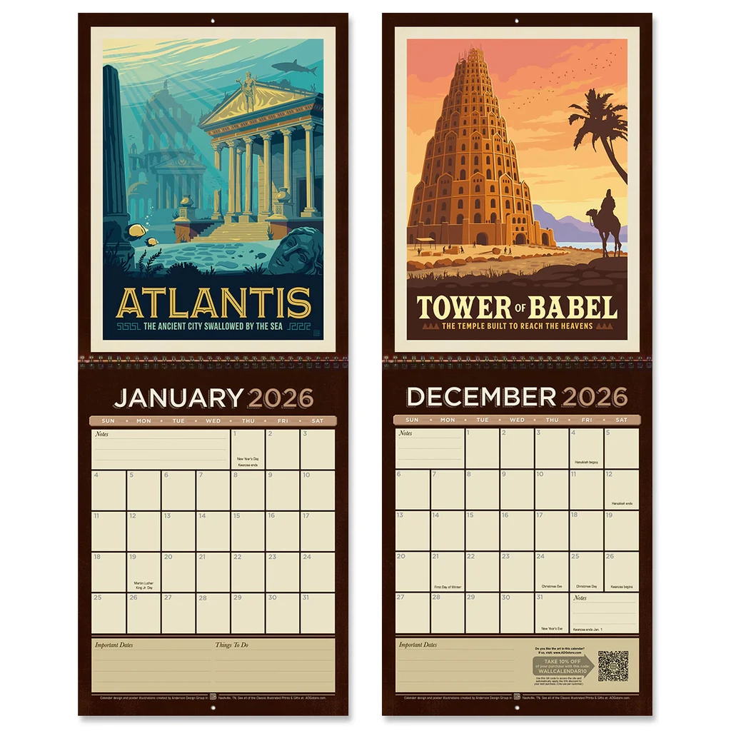 2026 Mythical Creature Calendar Anderson Design Group