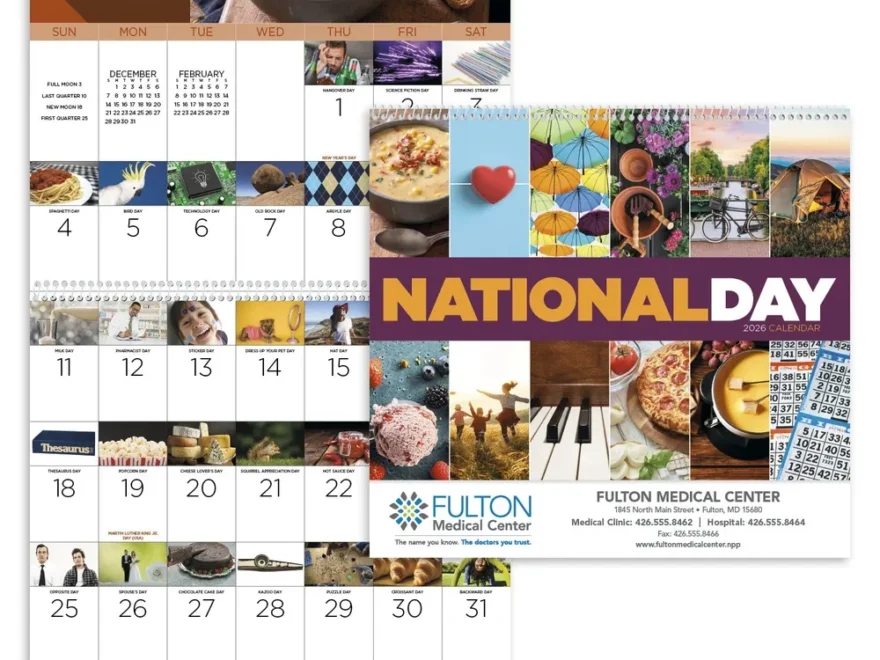 2026 National Days Wall Calendar Promotional Giveaway Crestline
