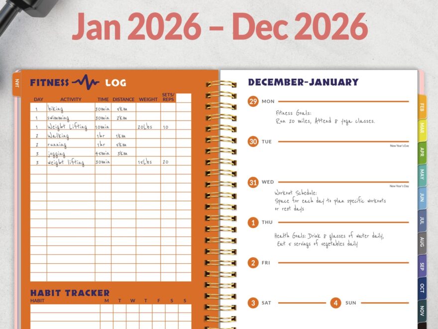 Amazon 2026 Fitness Workout Journal Planner For Women Men JAN 2026 DEC 2026 Exercise Planner 6 4 X 8 3 Workout Calendar Journal Essentials Gift For Goals Tracking Gifts With PVC Plastic