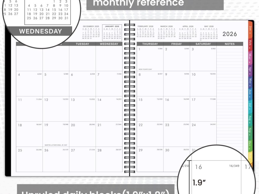 Amazon 2026 Monthly Planner 2026 Planner JAN 2026 DEC 2026 Monthly Planner 2026 With Waterproof Cover Thick Paper 12 Month Calendar Planner With Colorful Tabs Pocket Label 9 X 11 2026 Calendar Classic Black Office Products