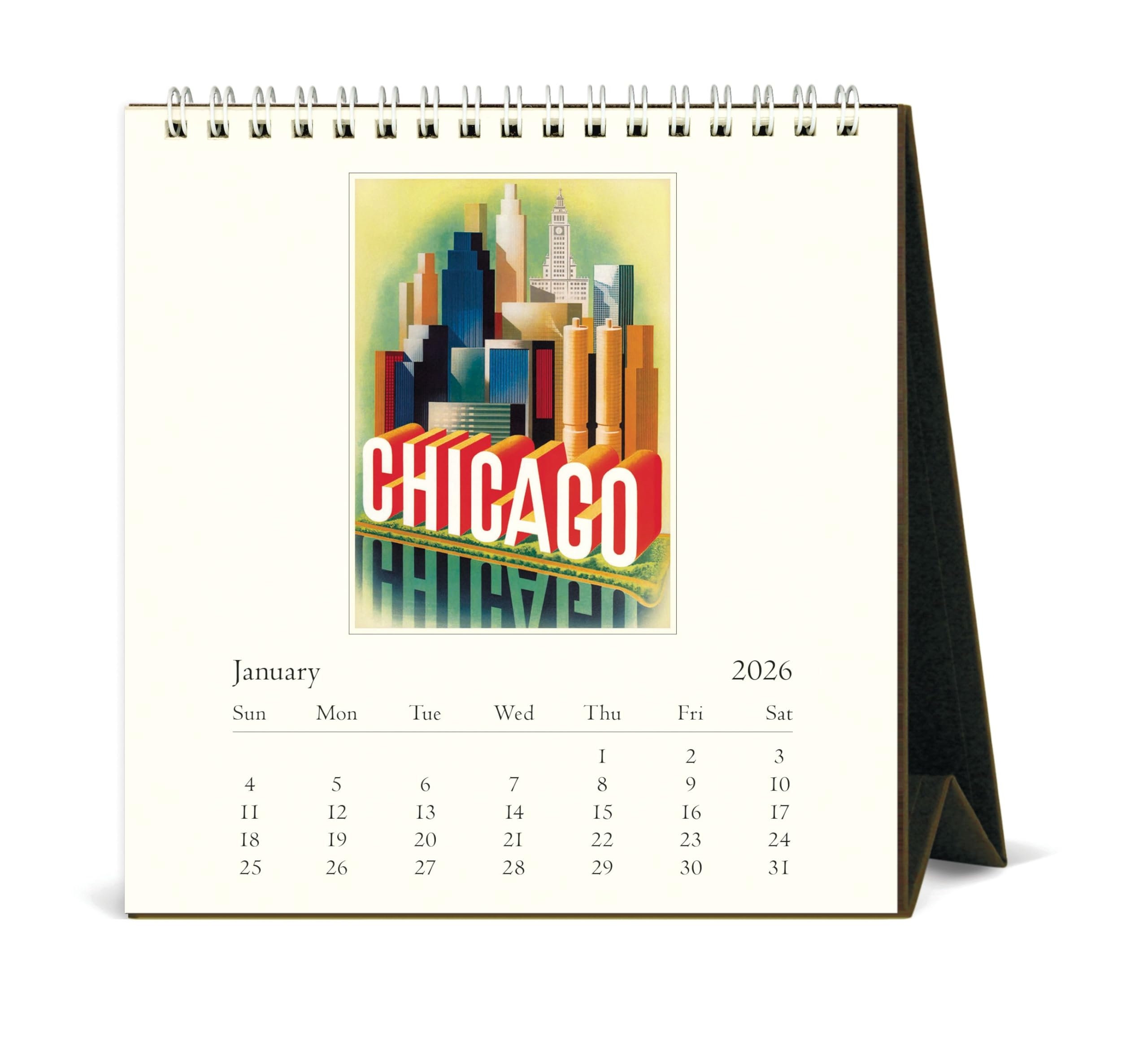 Amazon Cavallini 2026 Chicago Easel Desk Calendar 6x6 5 Inches 12 Month Page A Month Standing Desk Calendar Ideal For Chicago Lovers Small And Cute Office Products