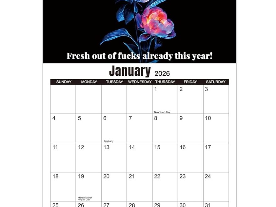 Amazon Fuck It Calendar 2026 Calendar For Tired Ass Women Funny Monthly Calendar Gag Gift For Womens Funny Party Gift Home Office Wall Calendar Tired Ladies Calendar 8 5x11 Office Products