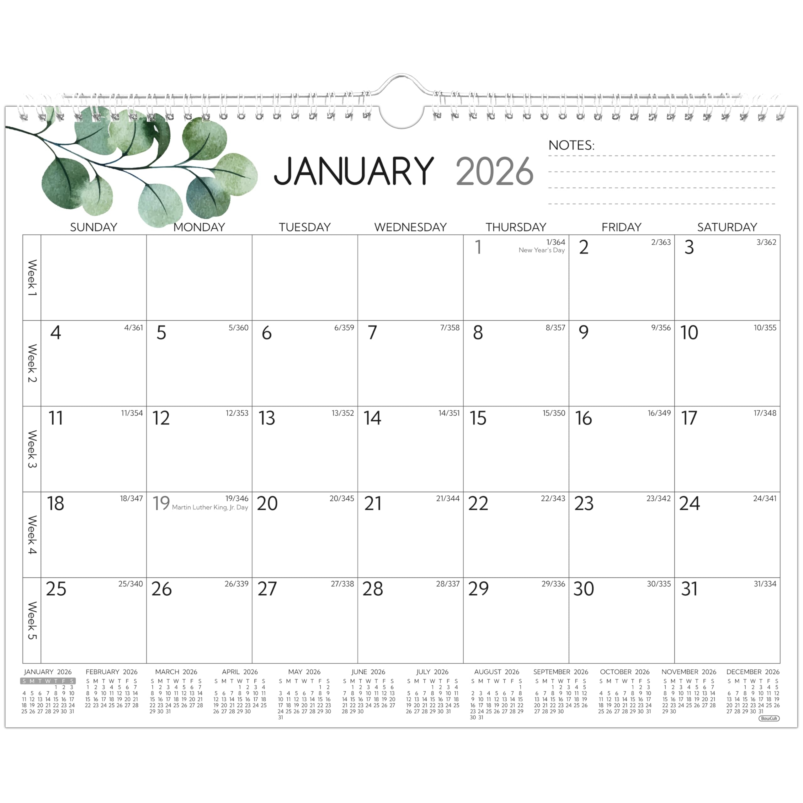 Calendar January Calendar 2026