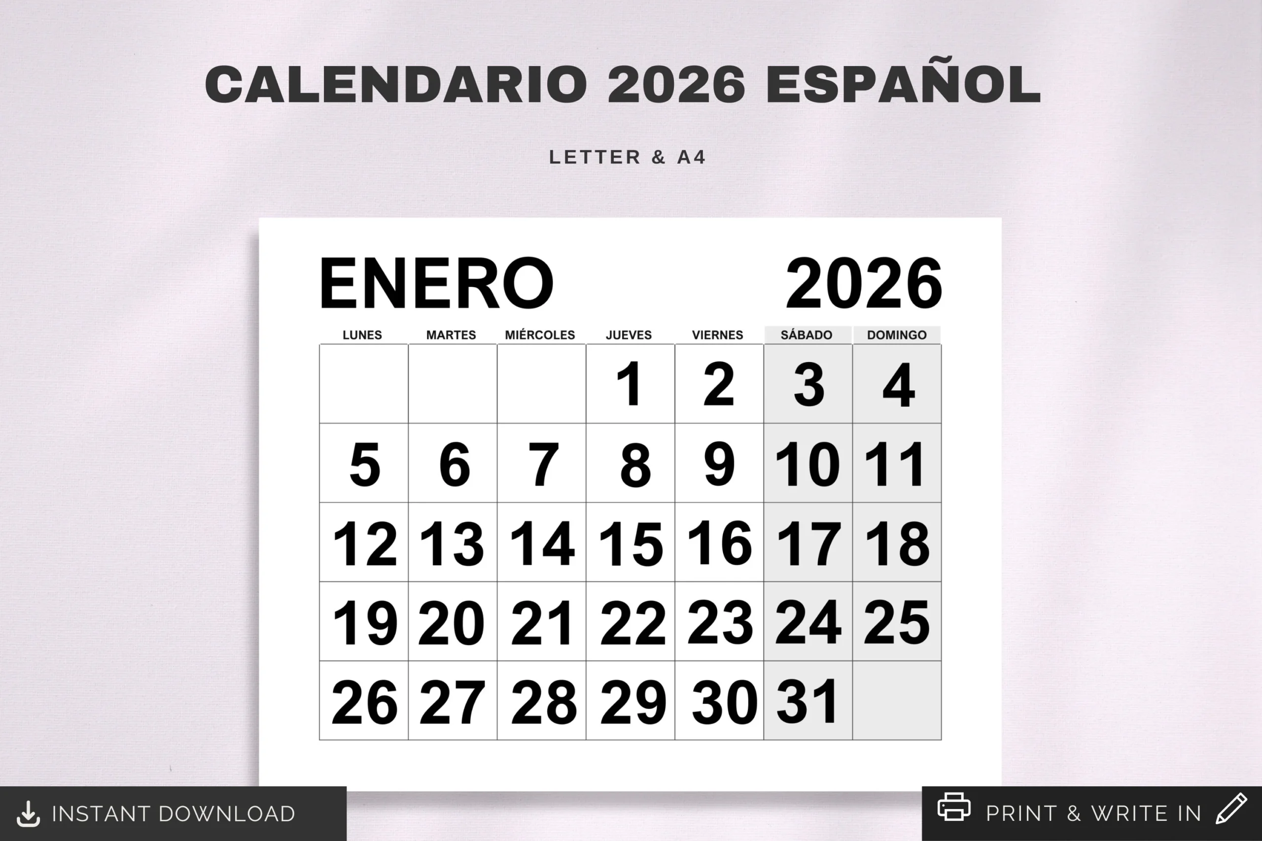 Calendario 2026 En Espa ol Printable 2026 Spanish Calendar Inicio Domingo Y Lunes Letra A4 Calendario Calendario Espa ol Imprimible Etsy Calendario 2026 En Espa ol Printable 2026 Spanish Calendar Inicio Domingo Y Lunes Letra A4 Calendario Calendario Espa ol Imprimible Etsy