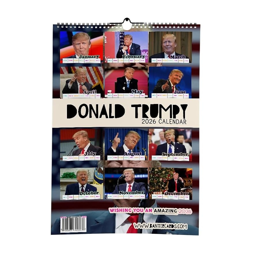 Donald Trump A4 2026 Calendar Funny Calendar Banter Cards Rude Calendar 2026 Planner Trump Gifts Funny Donald Trump Amazon co uk Stationery Office Supplies
