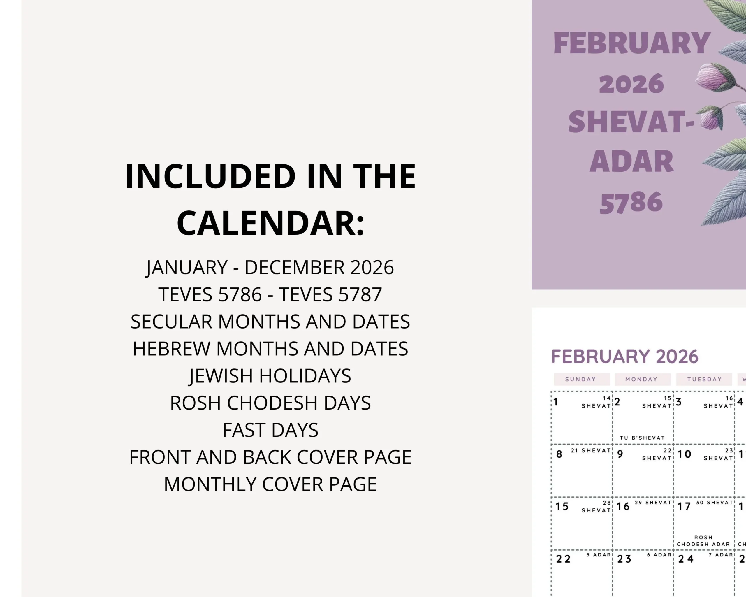 Editable Jewish Calendar 2026 5786 87 Printable 8x10 digital Download Etsy Israel Editable Jewish Calendar 2026 5786 87 Printable 8x10 digital Download Etsy Israel