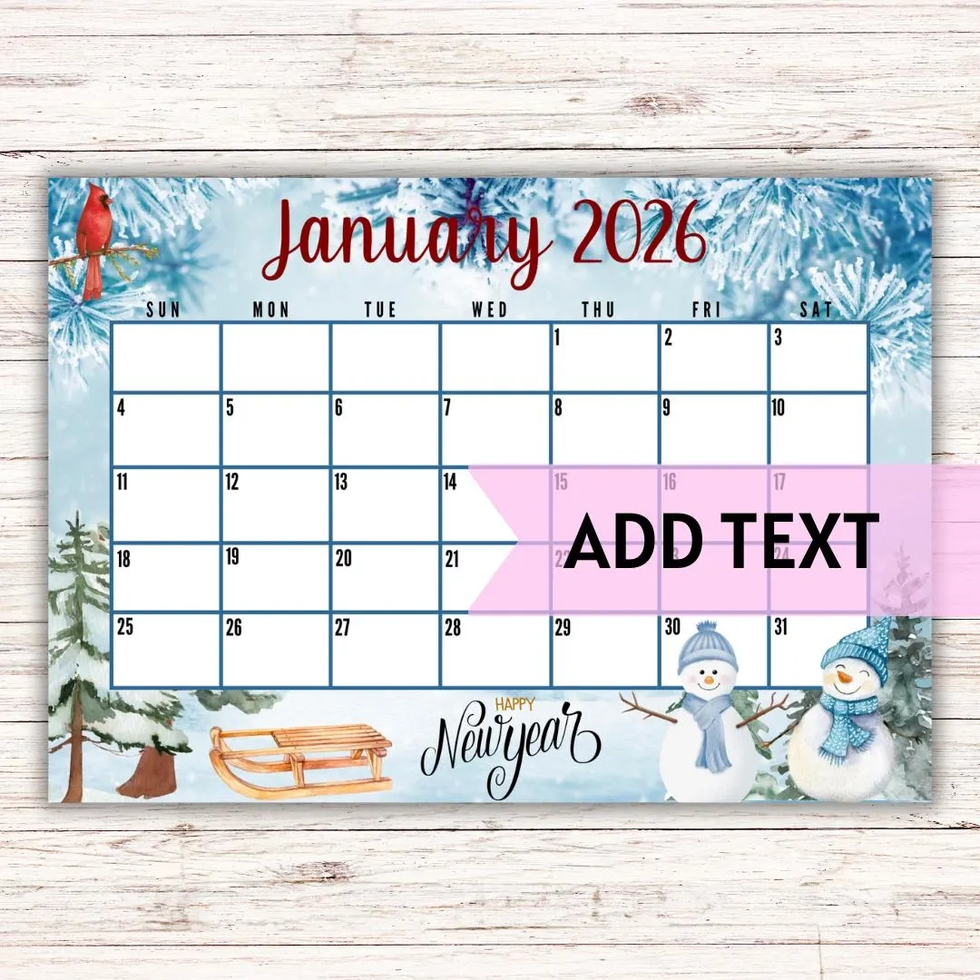 January 2026 Calendar Theme January 2026 Calendar Theme