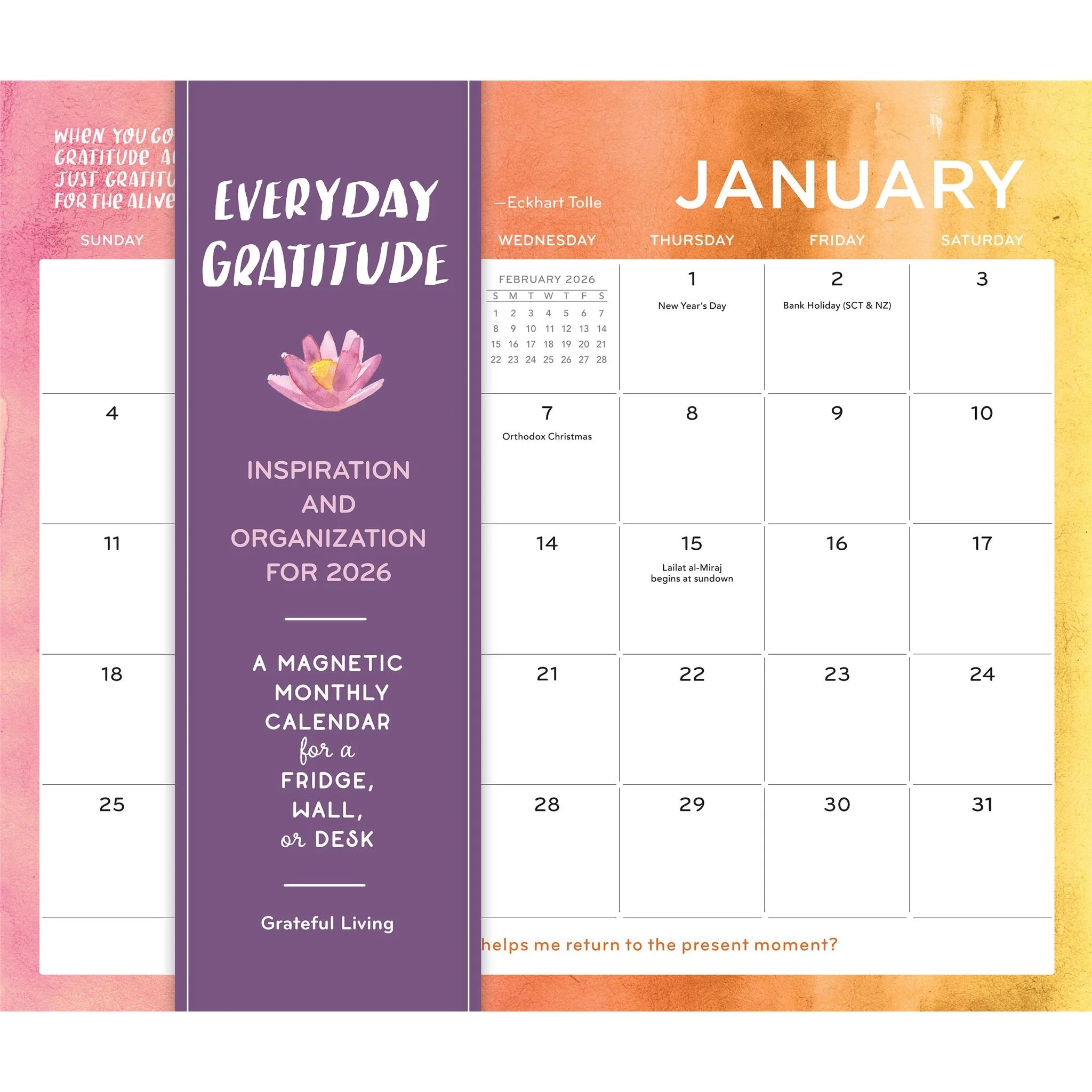 Everyday Gratitude 2026 Mini Magnetic Calendar Online Only