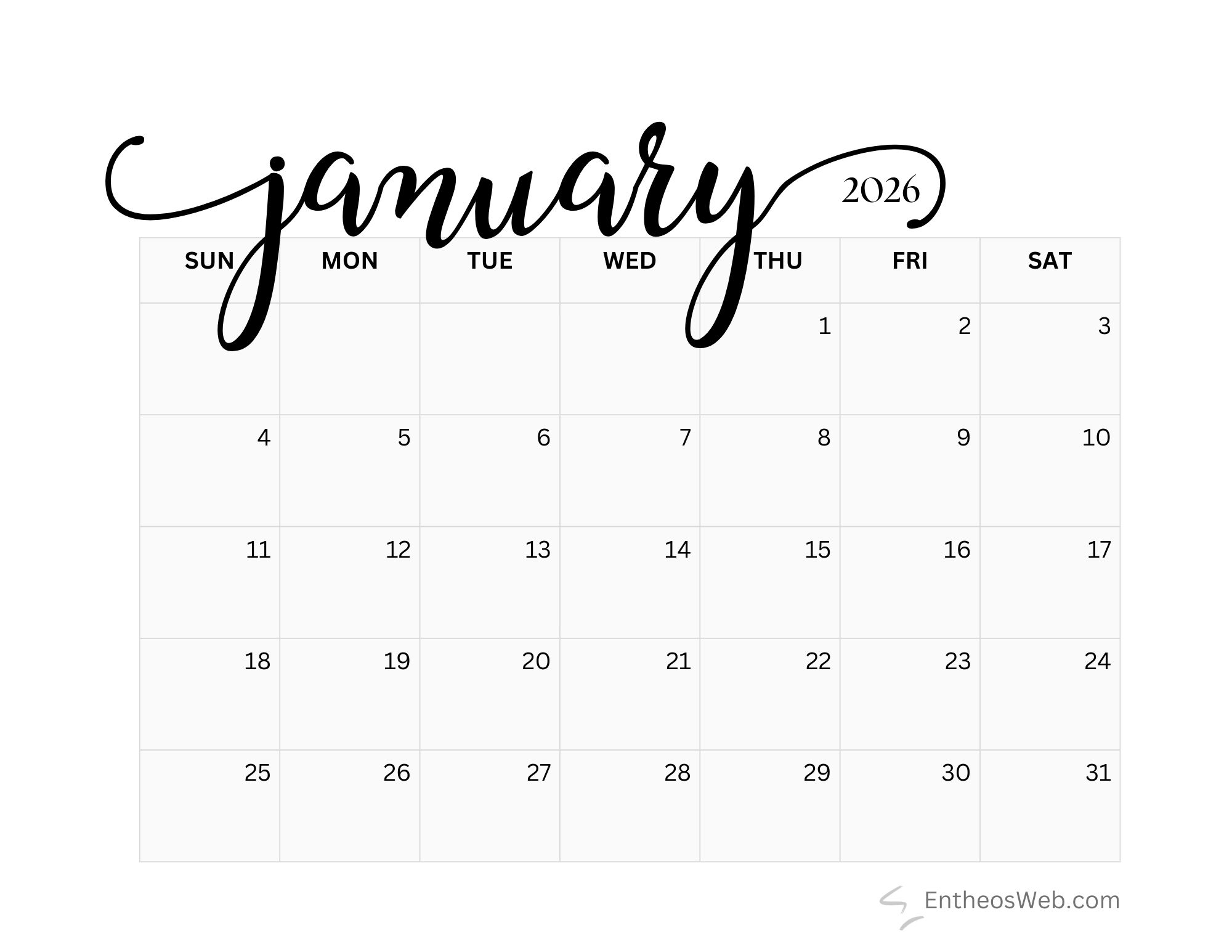Free Printable 2026 Simple Black And White Calendar EntheosWeb Free Printable 2026 Simple Black And White Calendar EntheosWeb