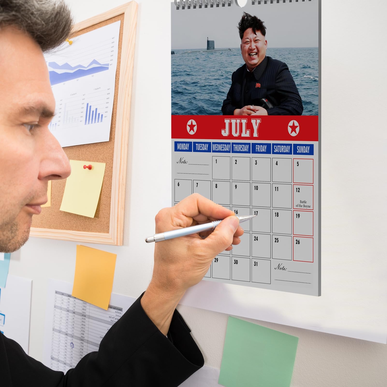 Funny Calendar 2026 Funny Secret Santa Ideas Gifts For Men Novelty Quirky Christmas Birthday Kim Jong Un Wall Calendar Planner Presents Weird Office Gift Amazon co uk Stationery Office Supplies