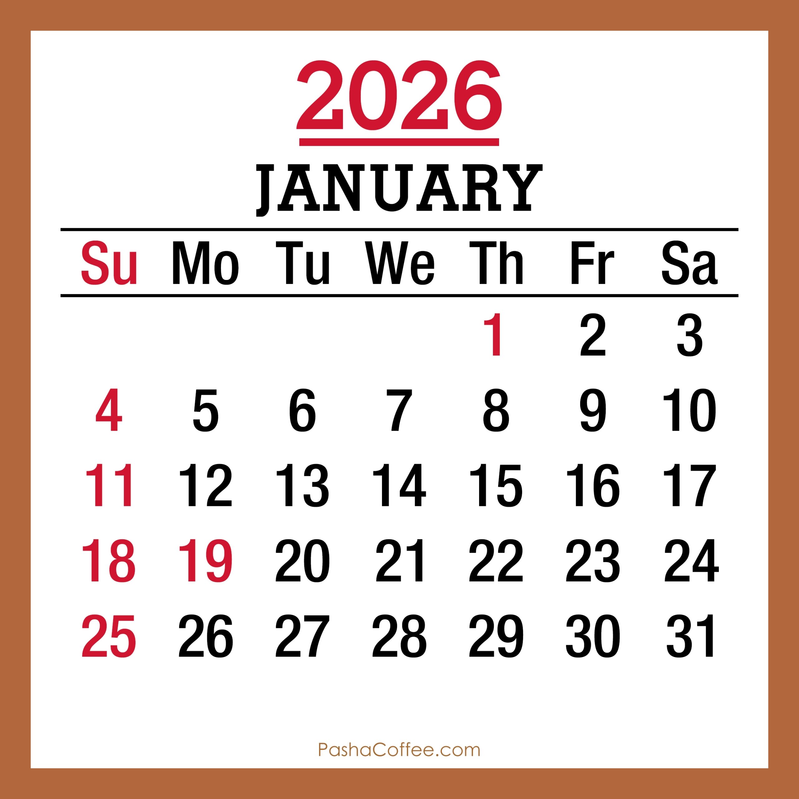 January 2026 Calendar With Holidays Jpg January 2026 Calendar With Holidays Jpg