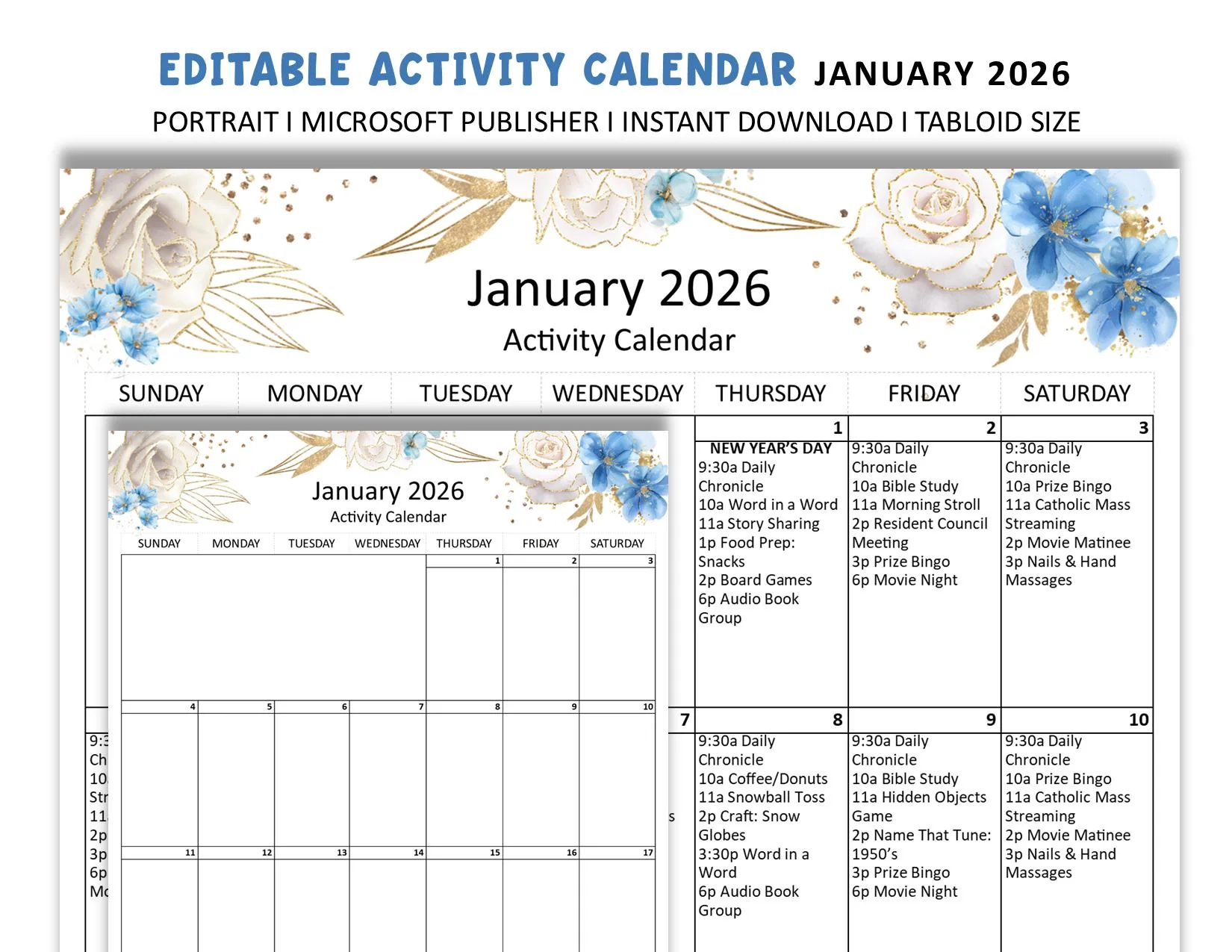 2026 January Calendar Activities